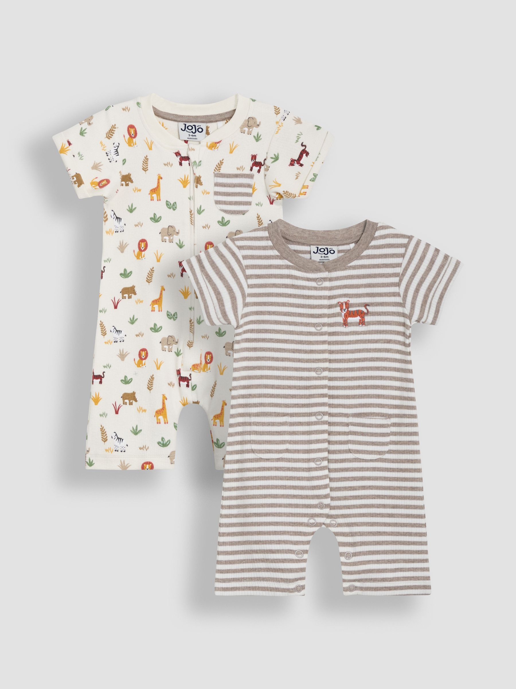 Ecru Cream Safari 2-Pack Romper