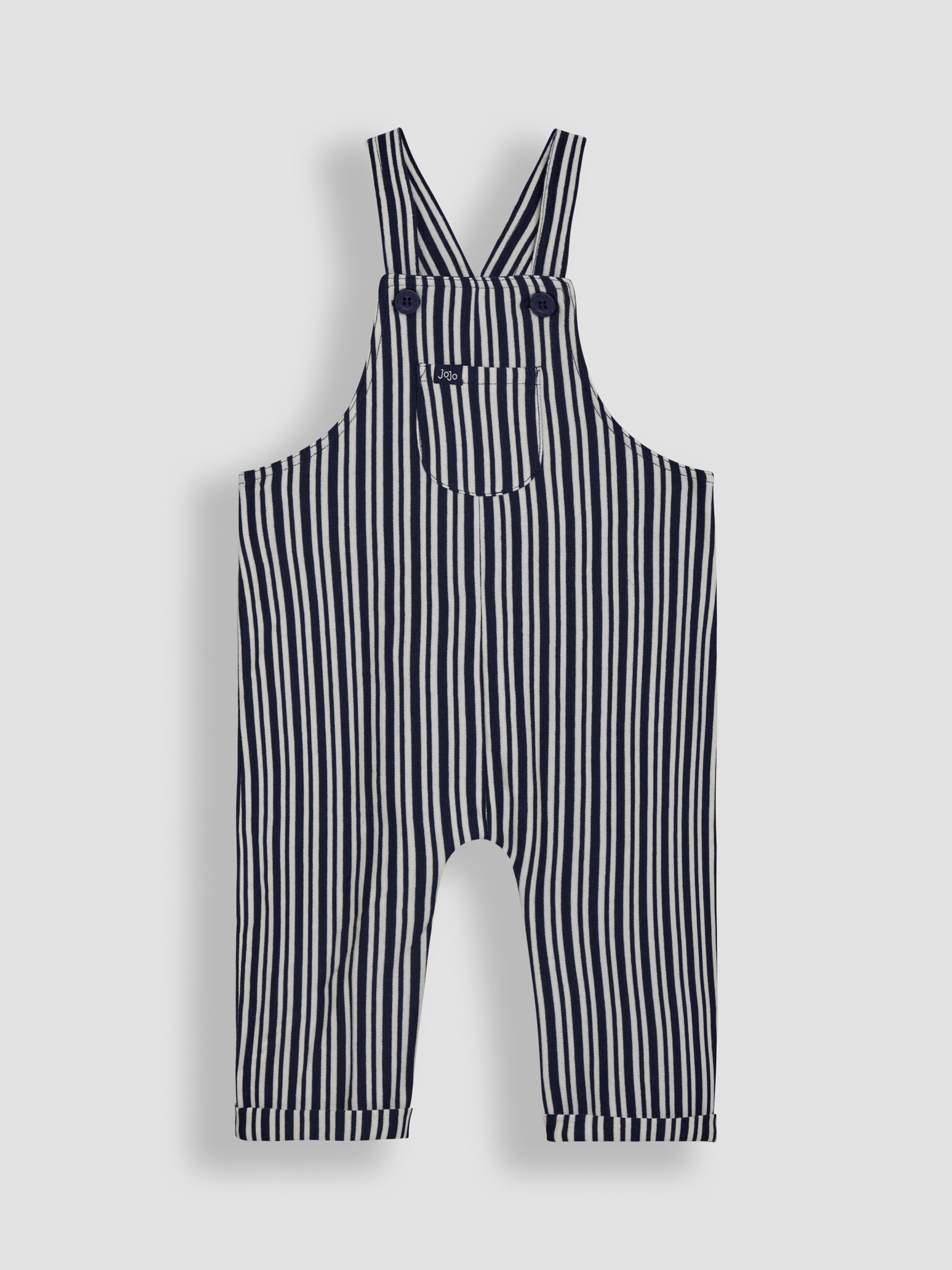 Stone Stripe 100% Cotton Dungarees & Top Set