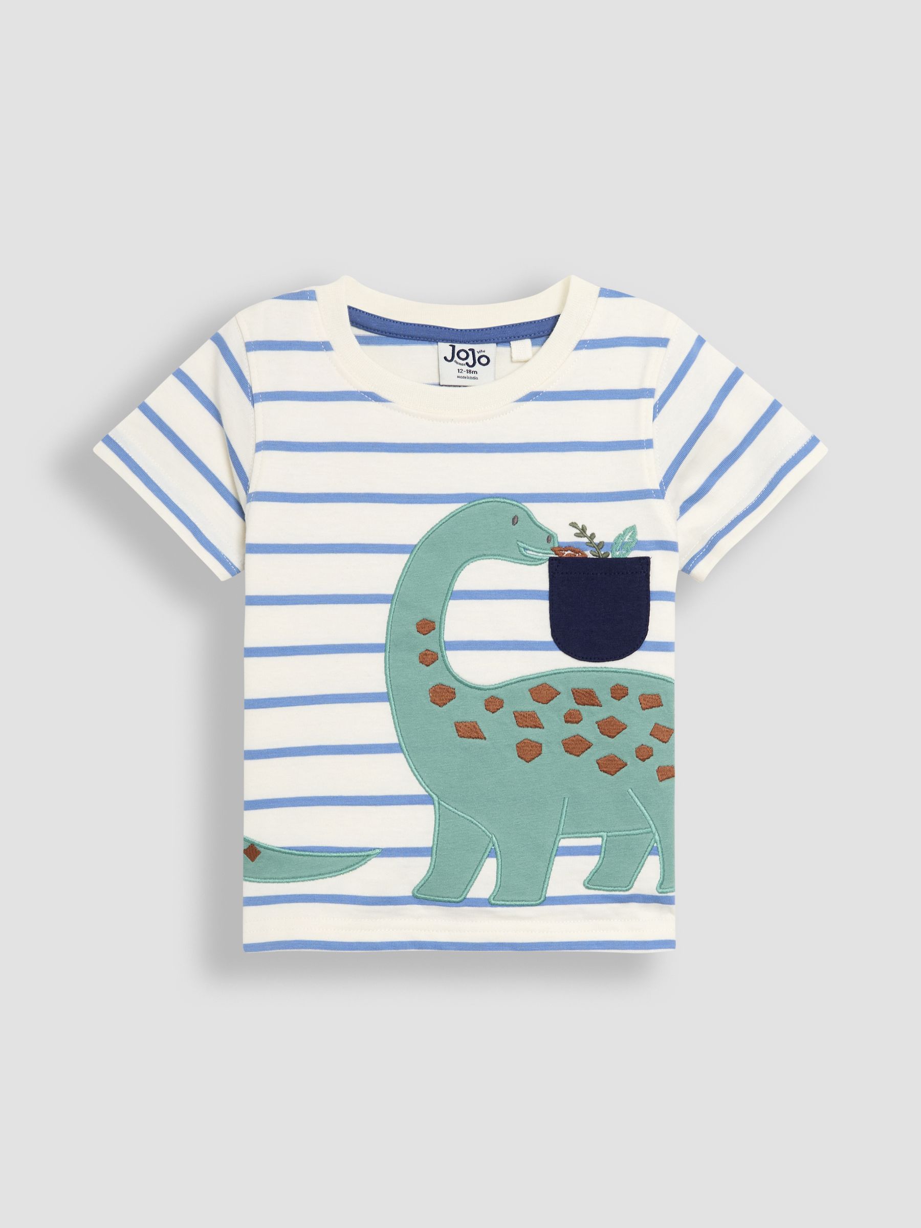 Blue Dinosaur 2-Piece Appliqué T-Shirt & Short Set
