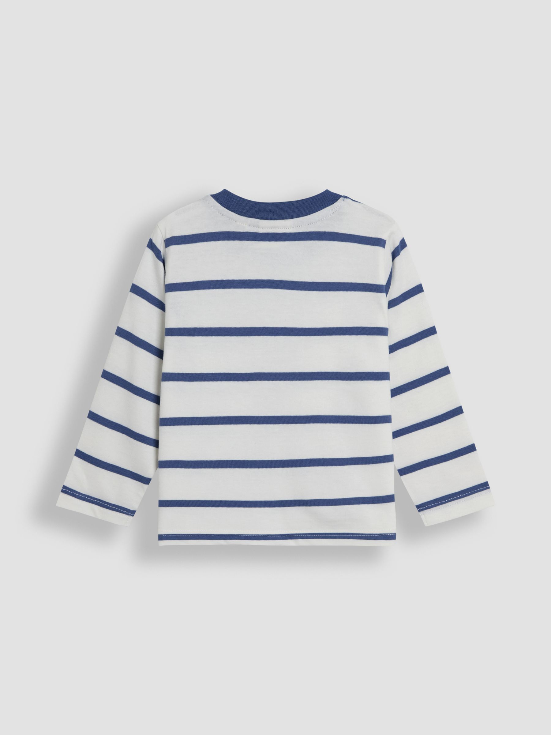 Ecru Tractor 100% Cotton Appliqué Pocket Stripe Top