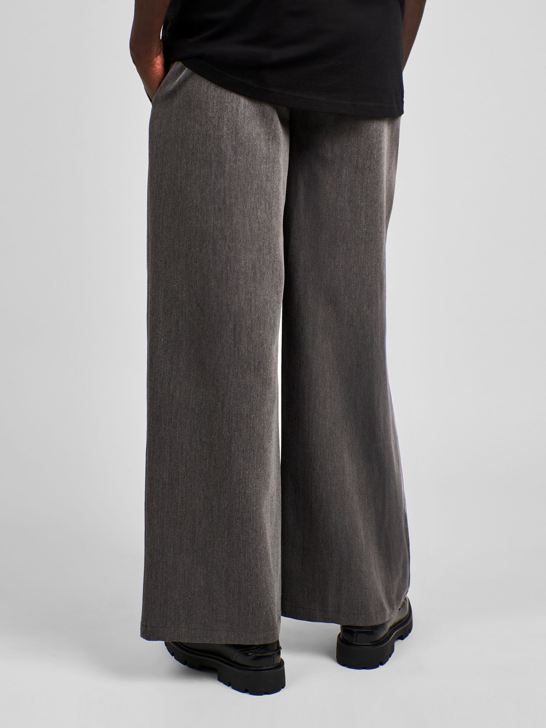 Grey Maternity Wide Leg Trousers