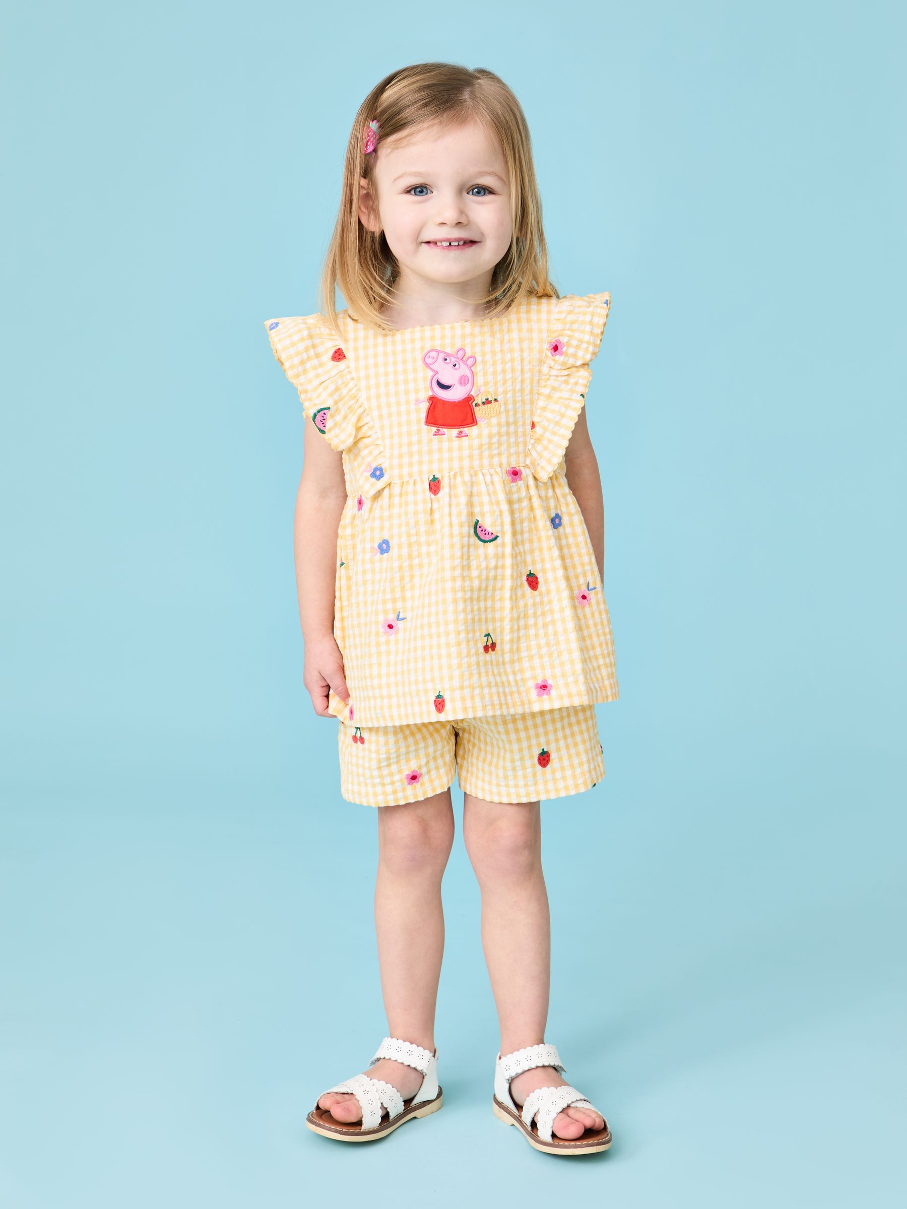 Yellow 2-Piece Peppa Pig Woven Top & Shorts Set