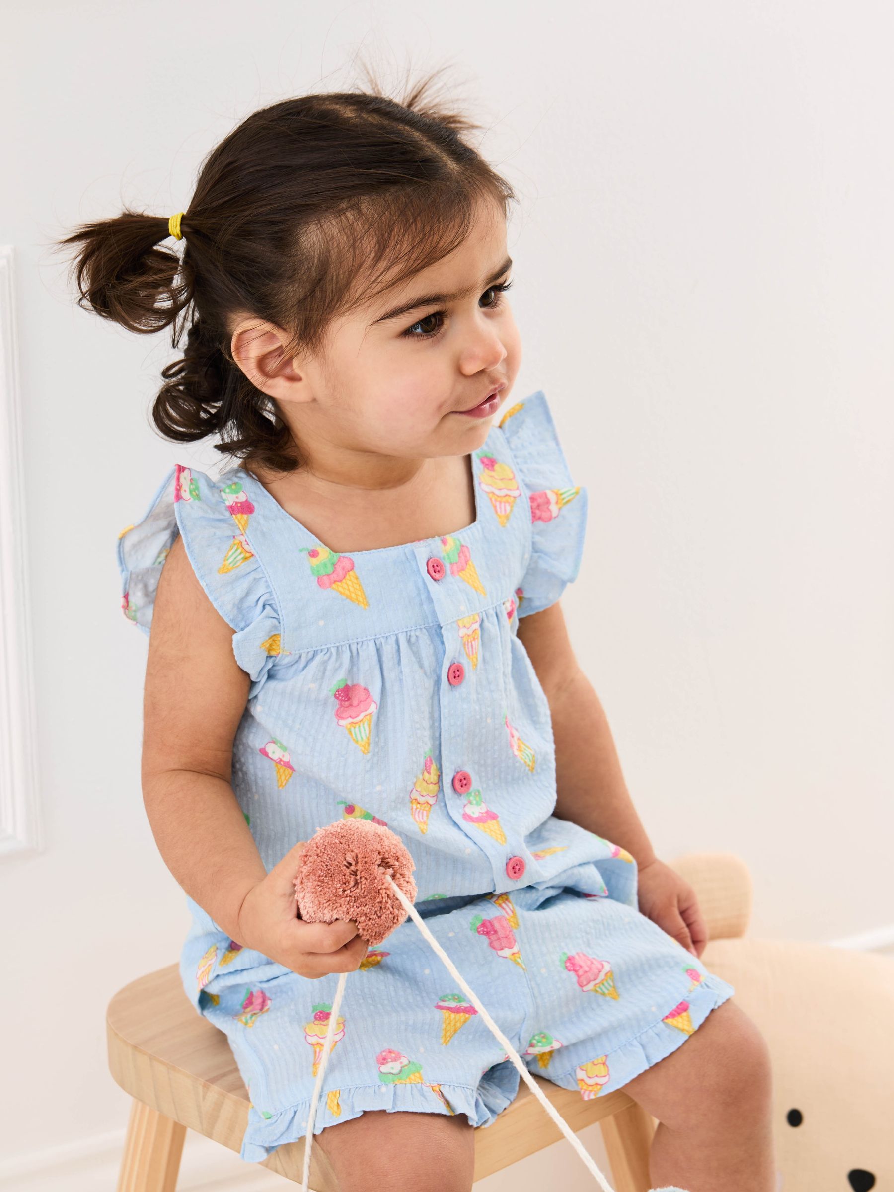 Pale Blue Print Woven Pyjamas