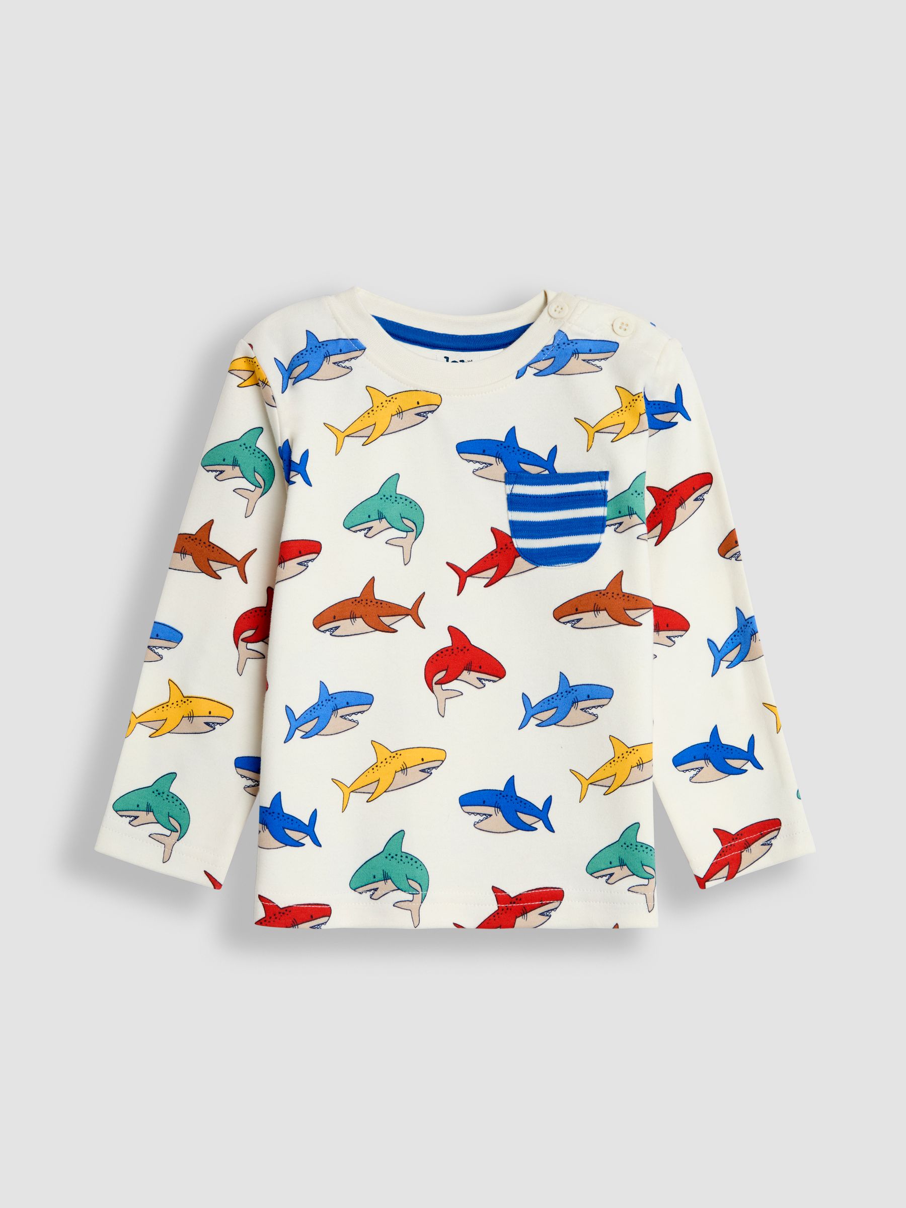Stone Tractor Print & Stripe Long Sleeve 2-Pack Tops
