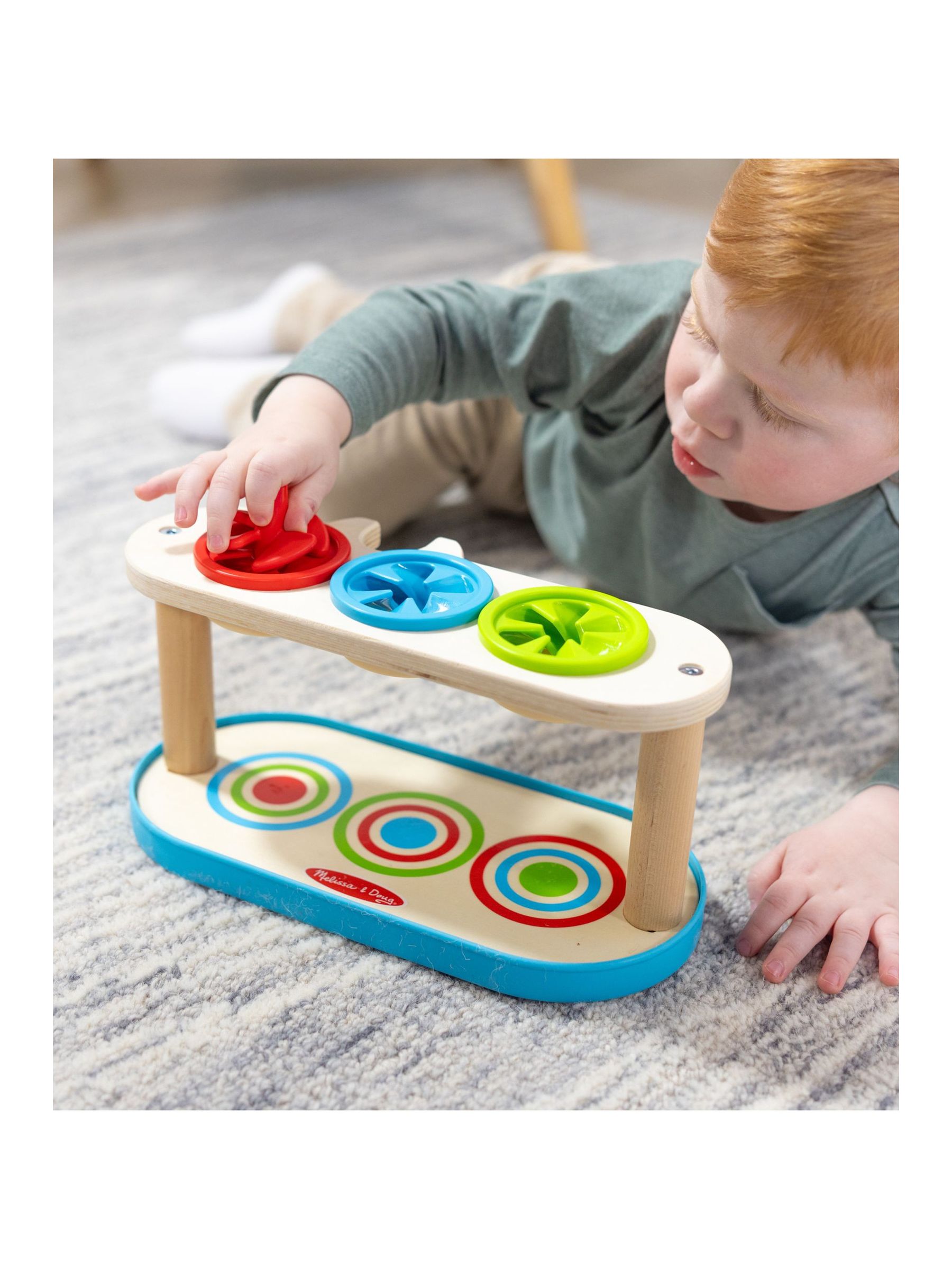Melissa & Doug No Colour Match & Push Spinning Tops