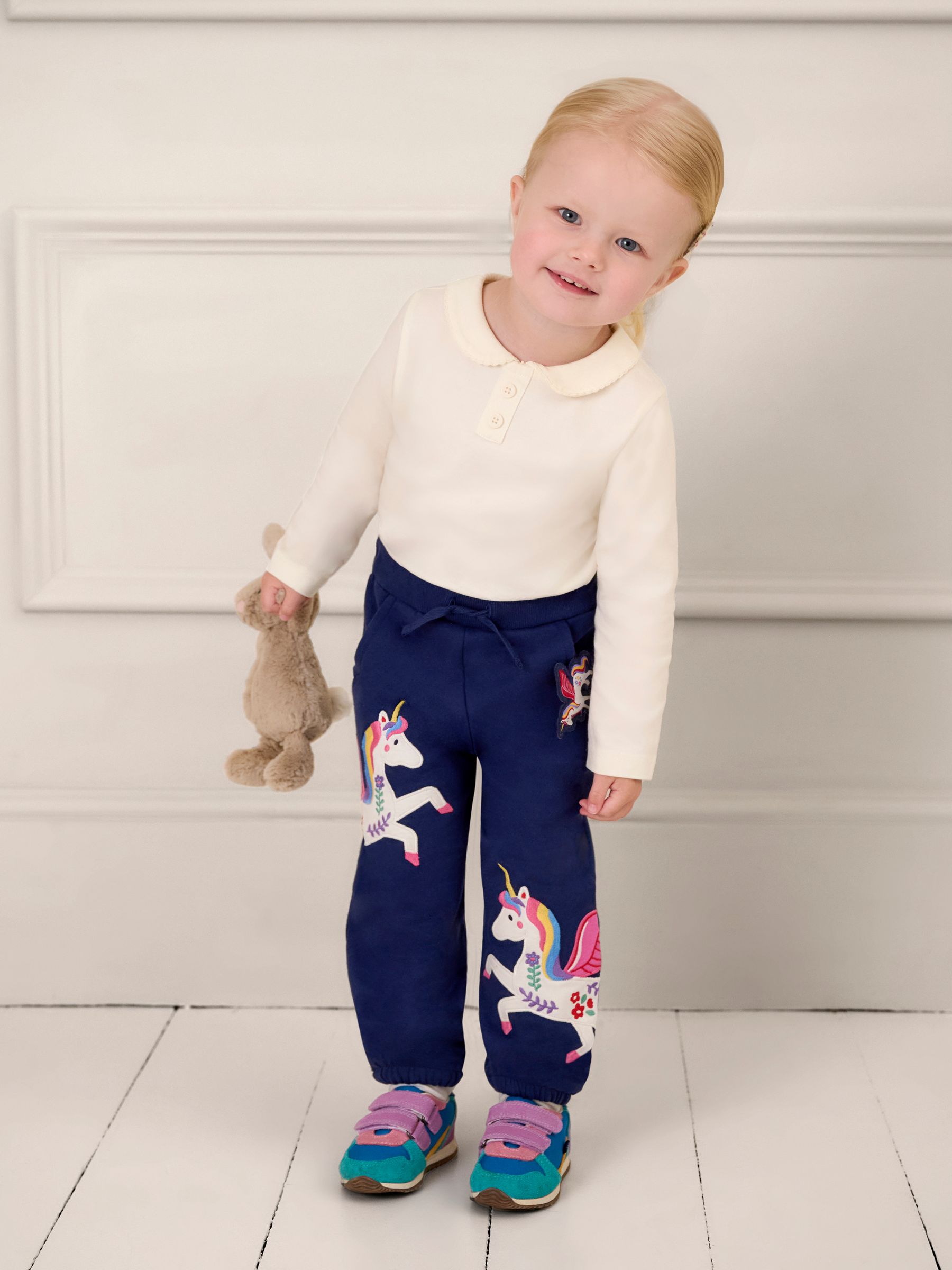 Navy Blue Unicorn Appliqué Joggers