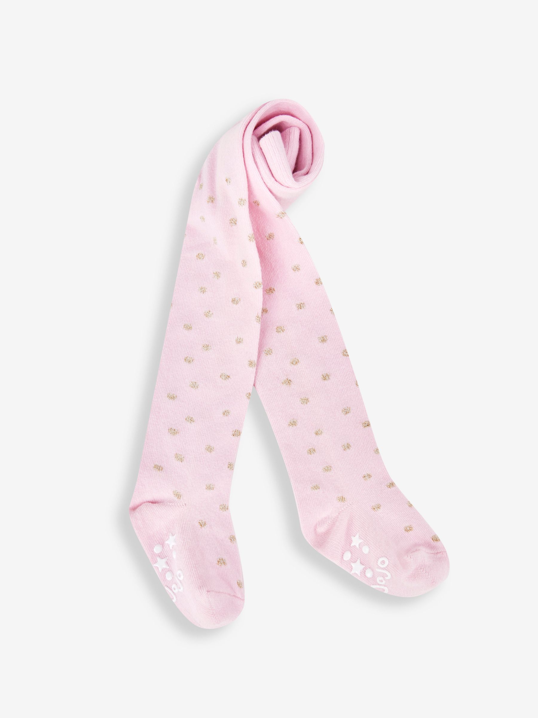 Pink Gold Spot Cotton Rich Spot Tights