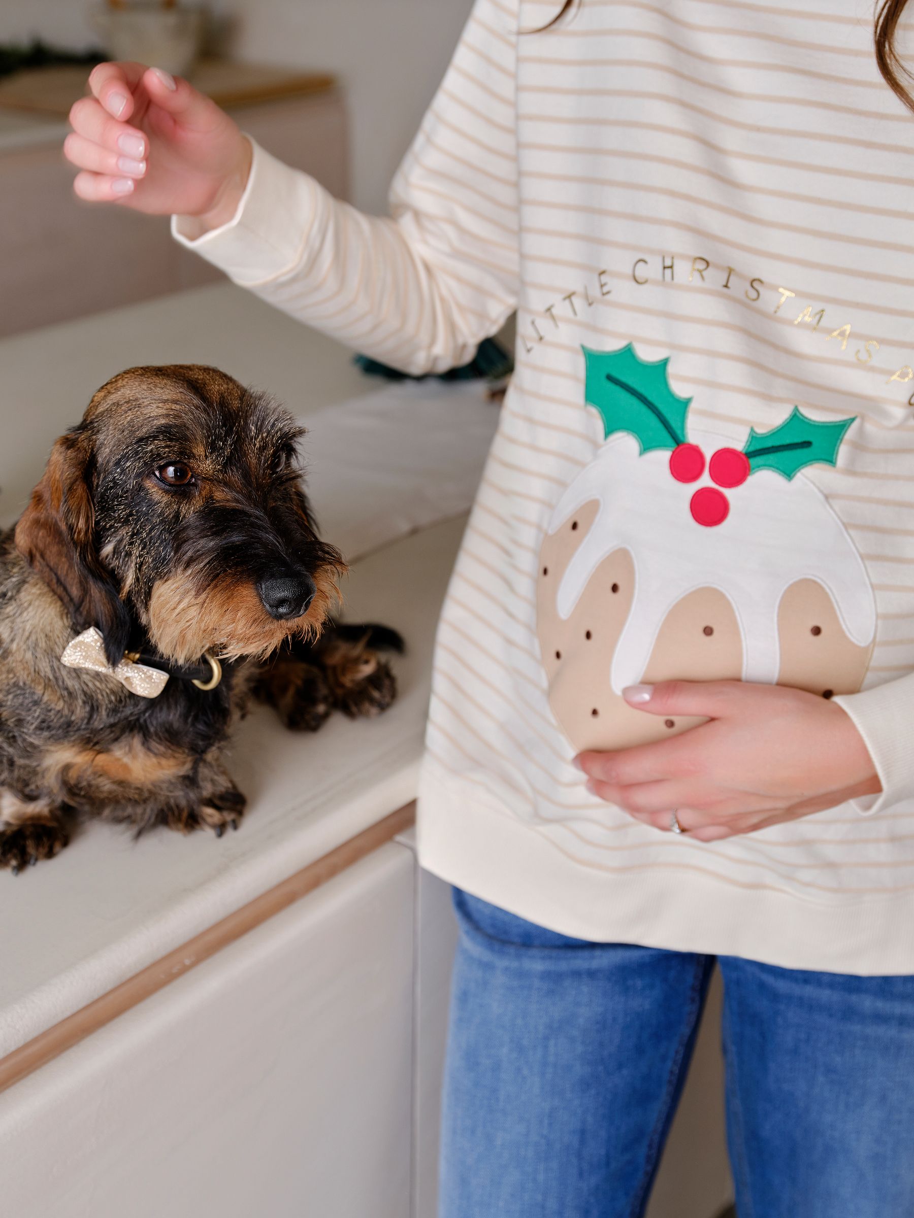 Stone Maternity Christmas Pudding Sweatshirt