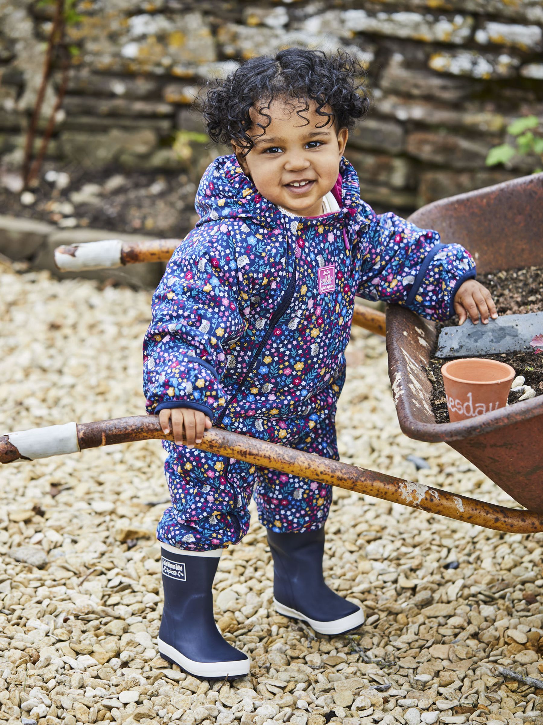 Navy Blue Woodland Waterproof Fleece Lined Puddle Suit