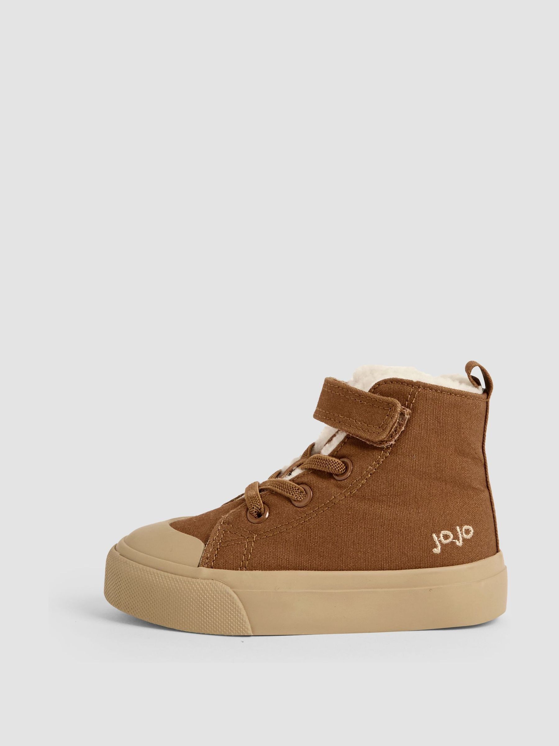 Brown Canvas High Top Trainers