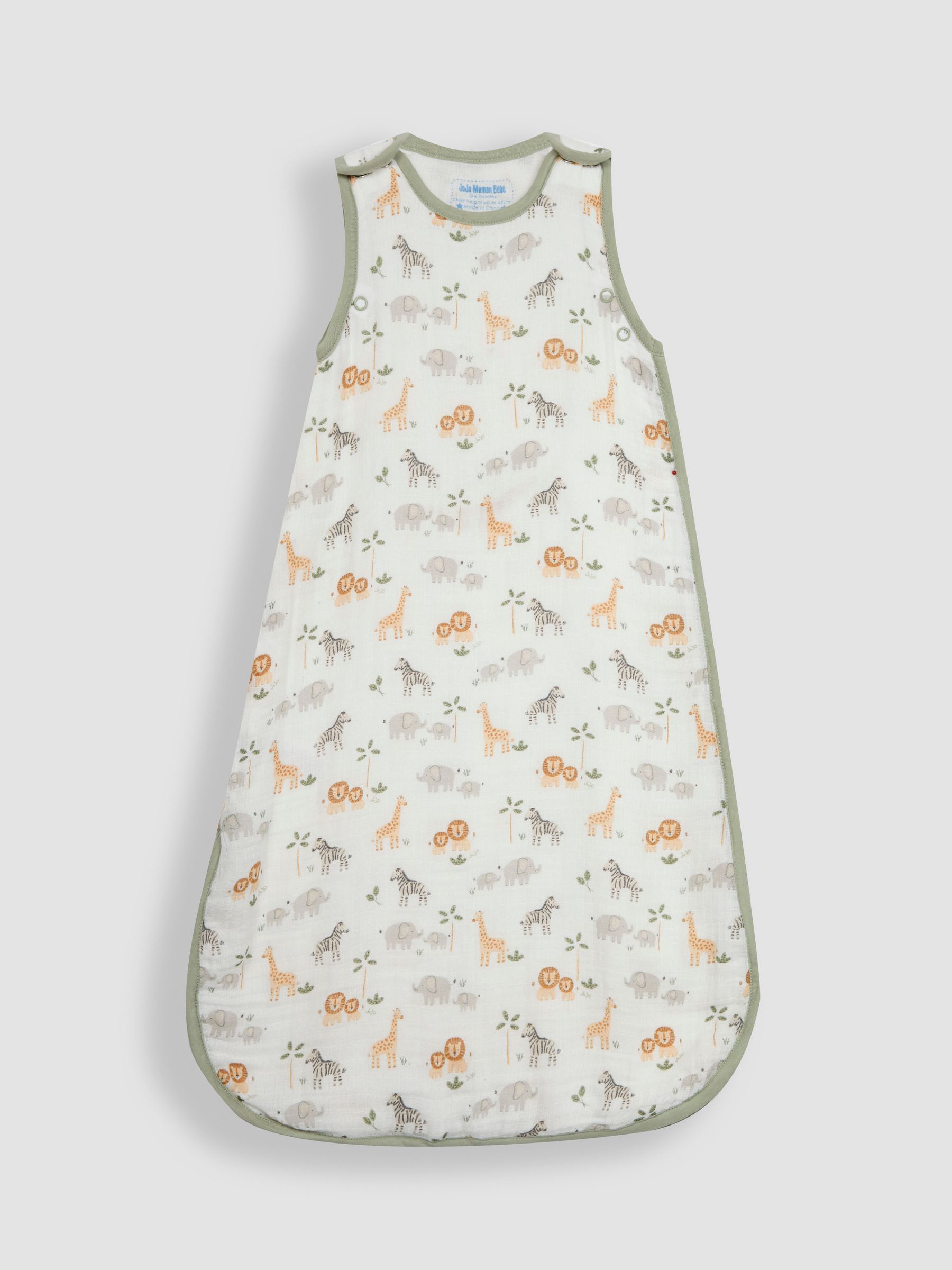 Safari Soft Safari Print 1 Tog Baby Muslin Sleeping Bag