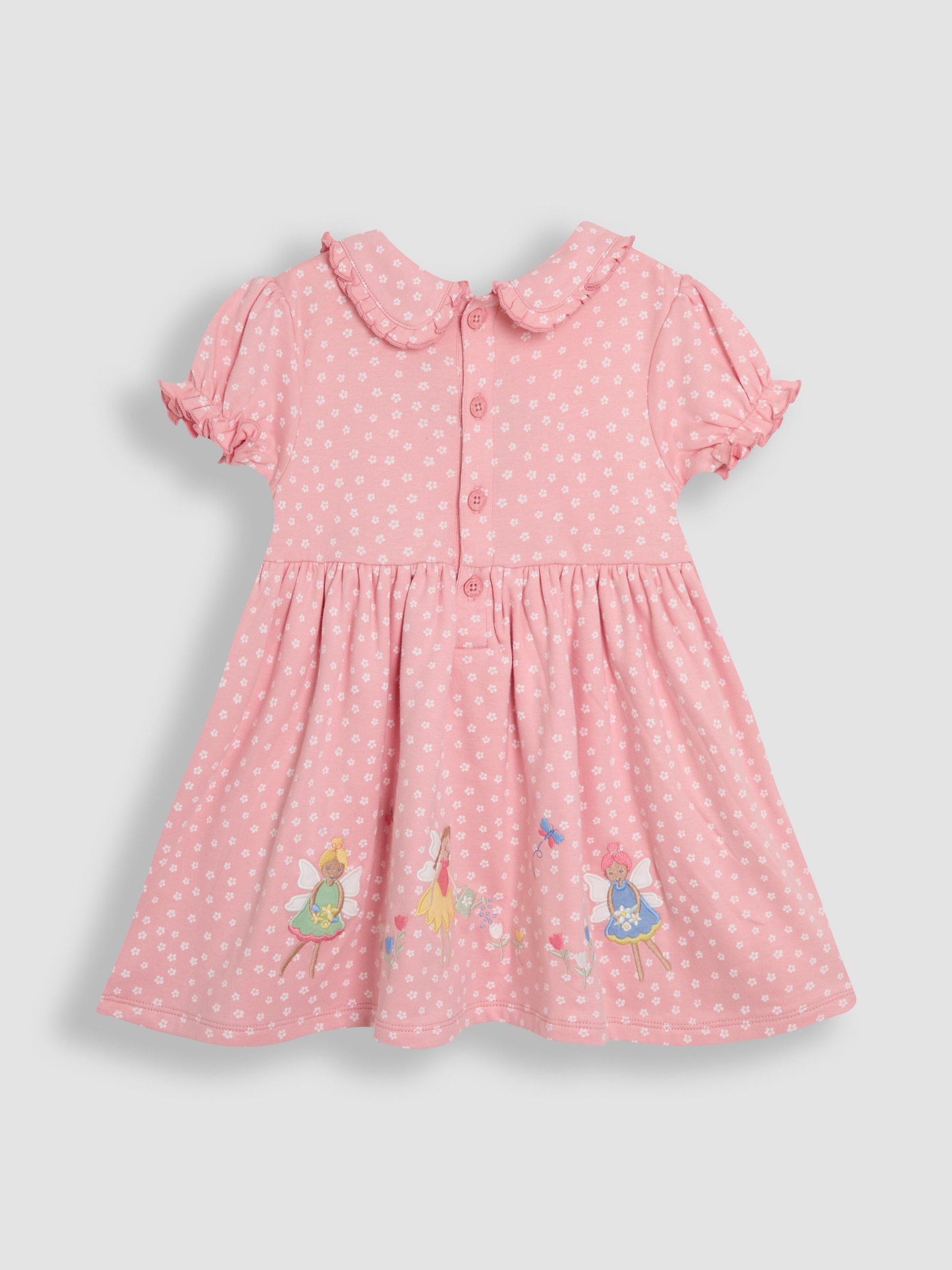Pink Fairy Appliqué Peter Pan Collar Dress
