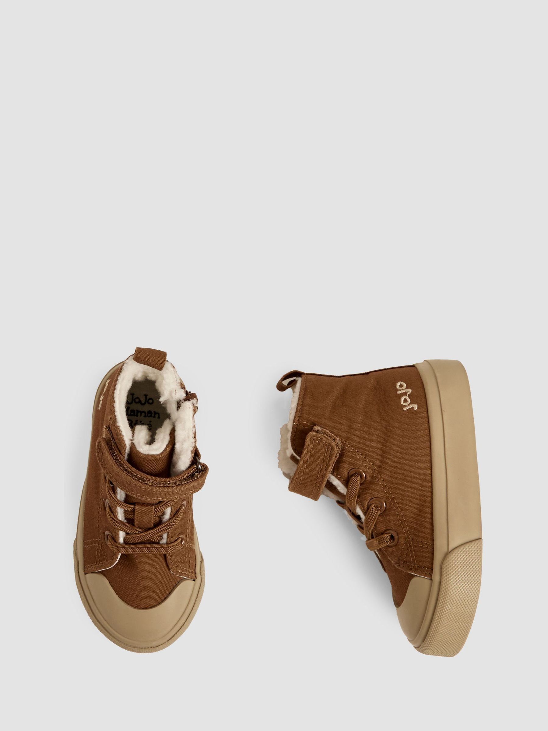 Brown Canvas High Top Trainers