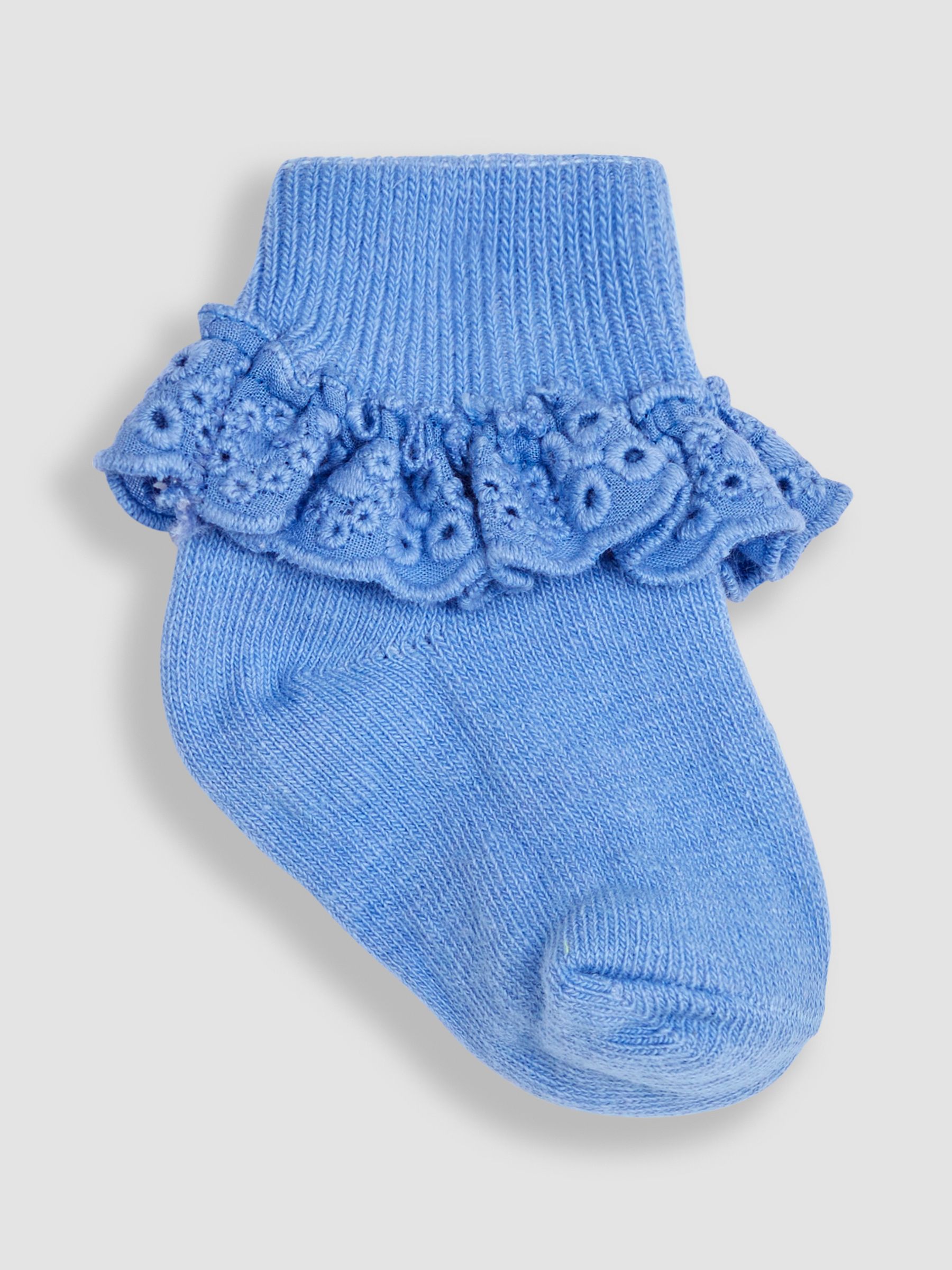 Blue 3-Pack Frilly Socks