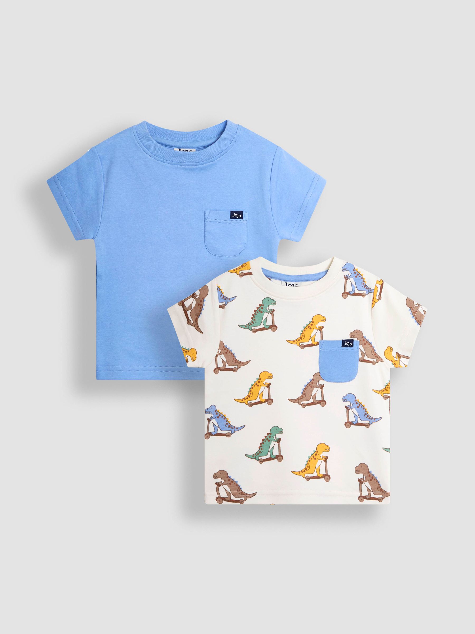 Blue Tractor Checkerboard 2-Pack Printed & Plain T-Shirts