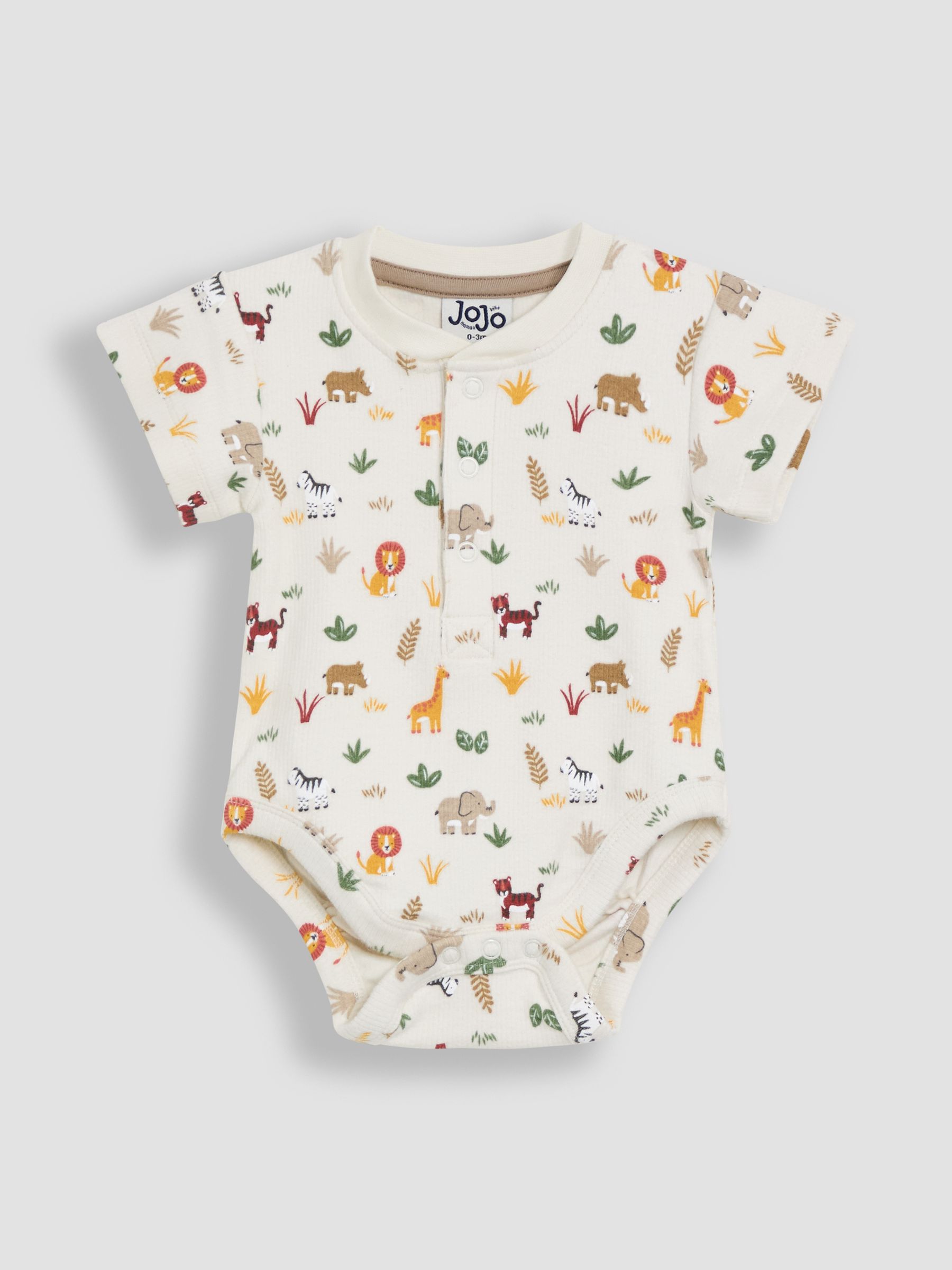 Ecru Safari 2-Piece Ribbed Bodysuit & Shorts Set