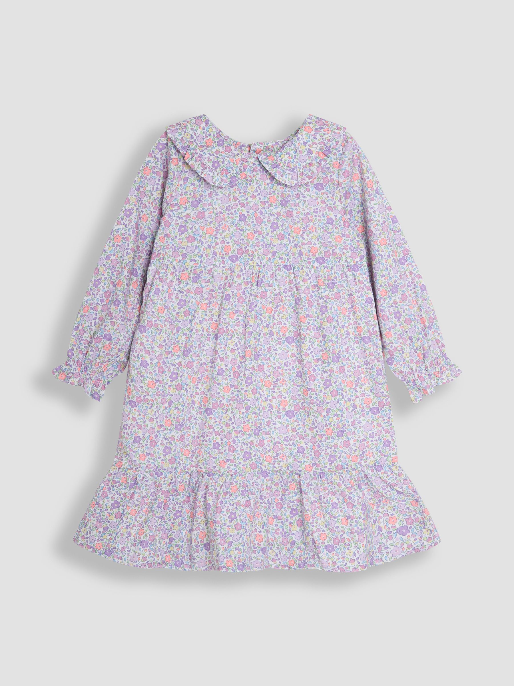 Purple Ditsy Floral Tiered Dress