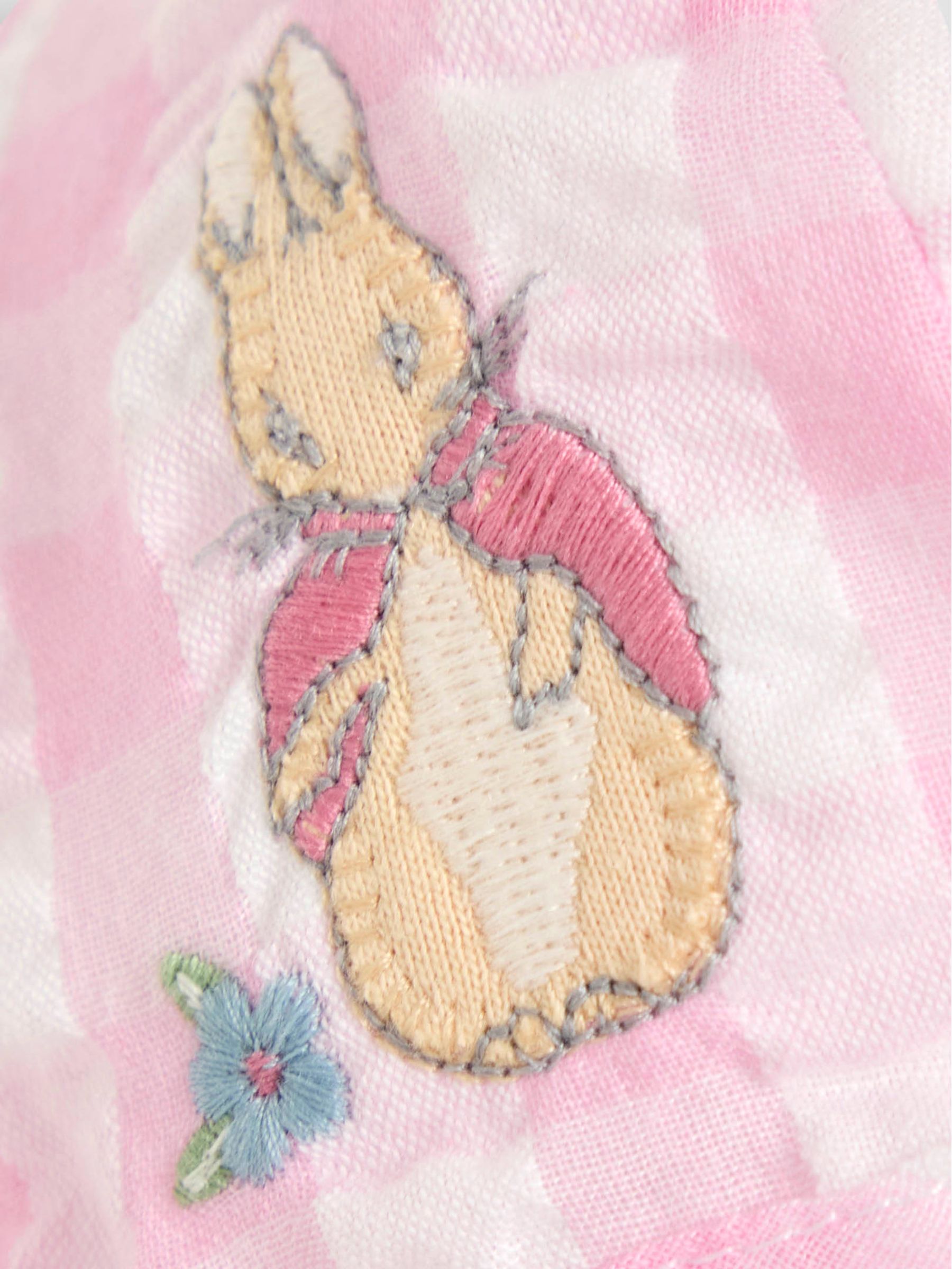 Pink Gingham Flopsy Bunny Floppy Sun 100% Cotton Hat