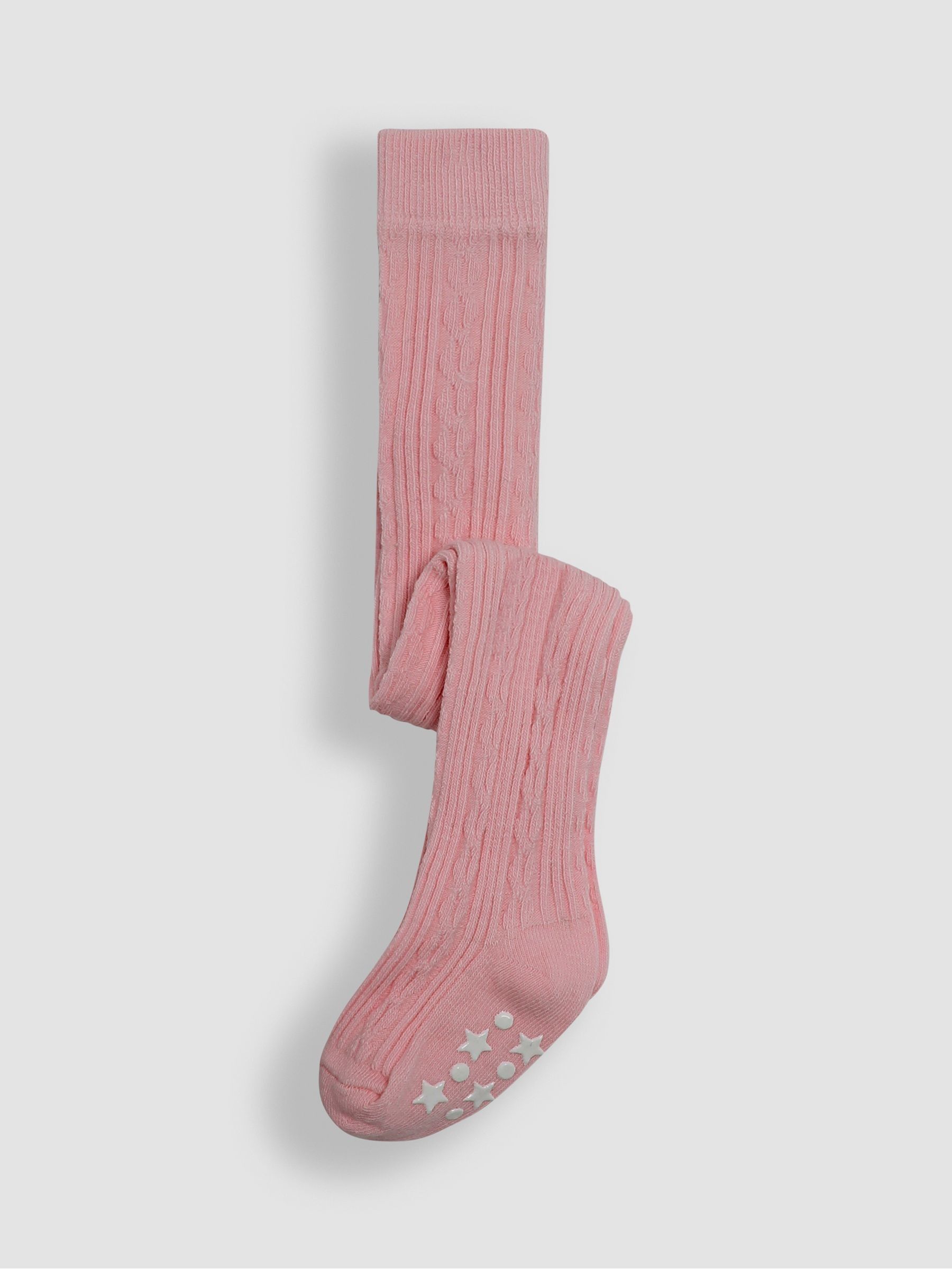 Dusky Pink Cable Ribbed Tights
