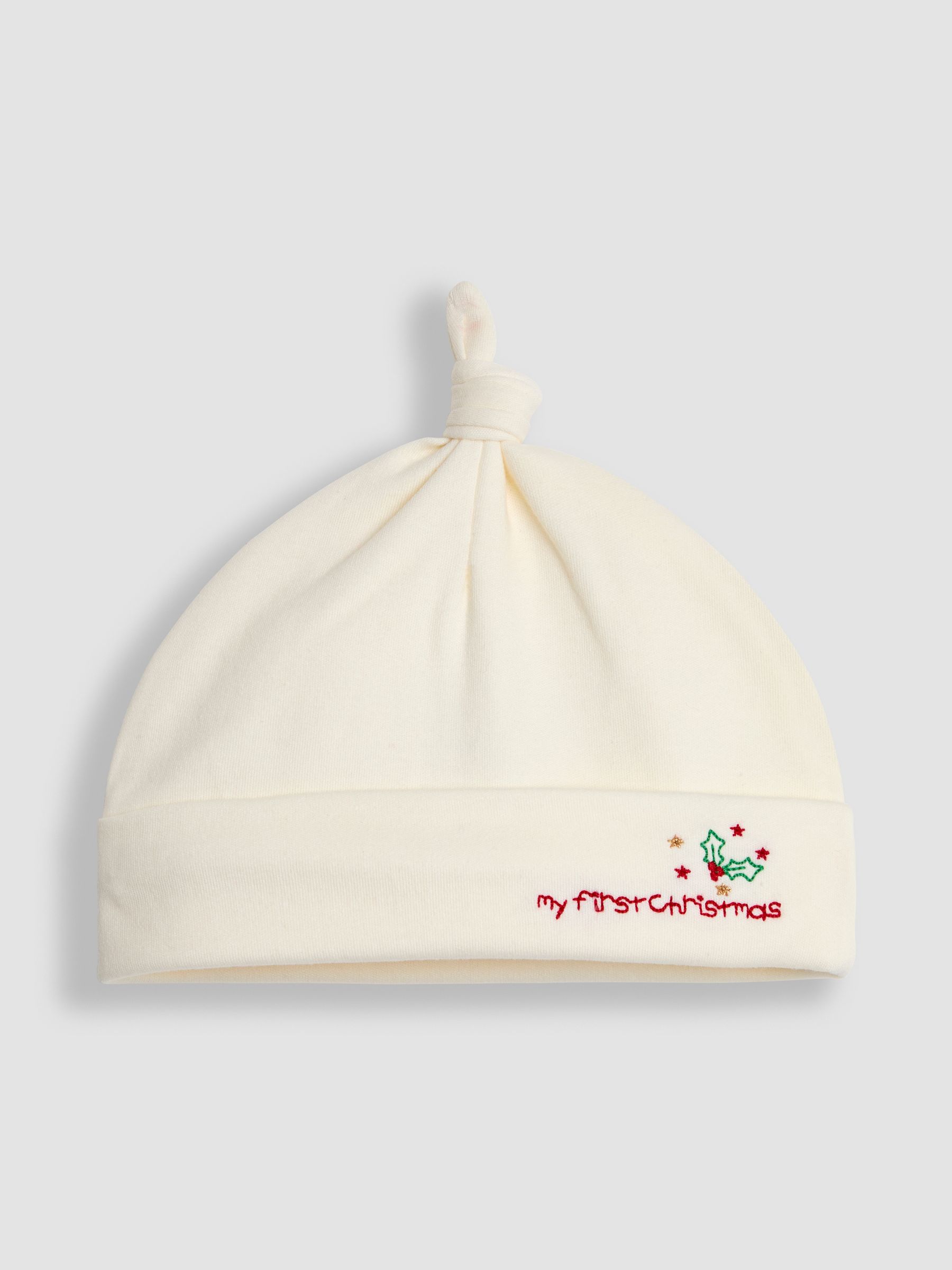 Cream My First Christmas Hat