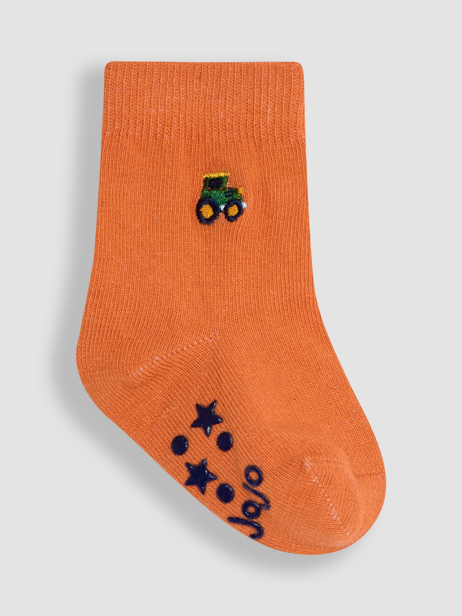 Green Tractor 3-Pack Embroidered Socks