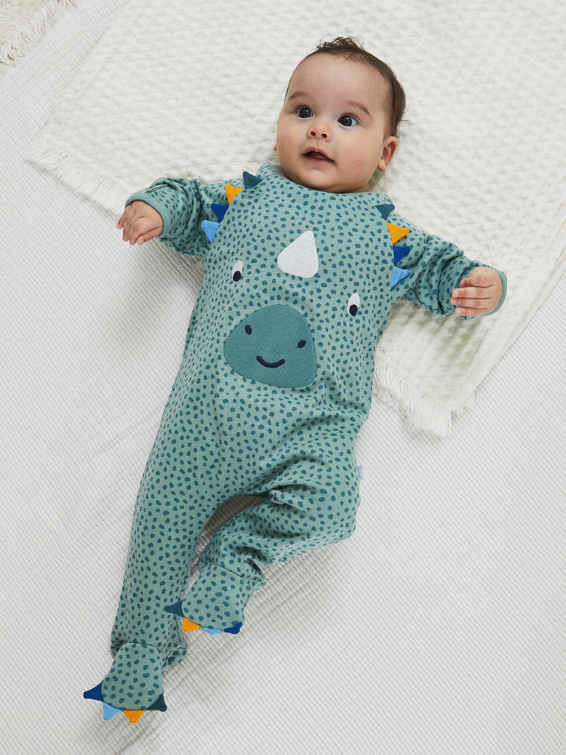 Duck Egg Dino Applique Sleepsuit