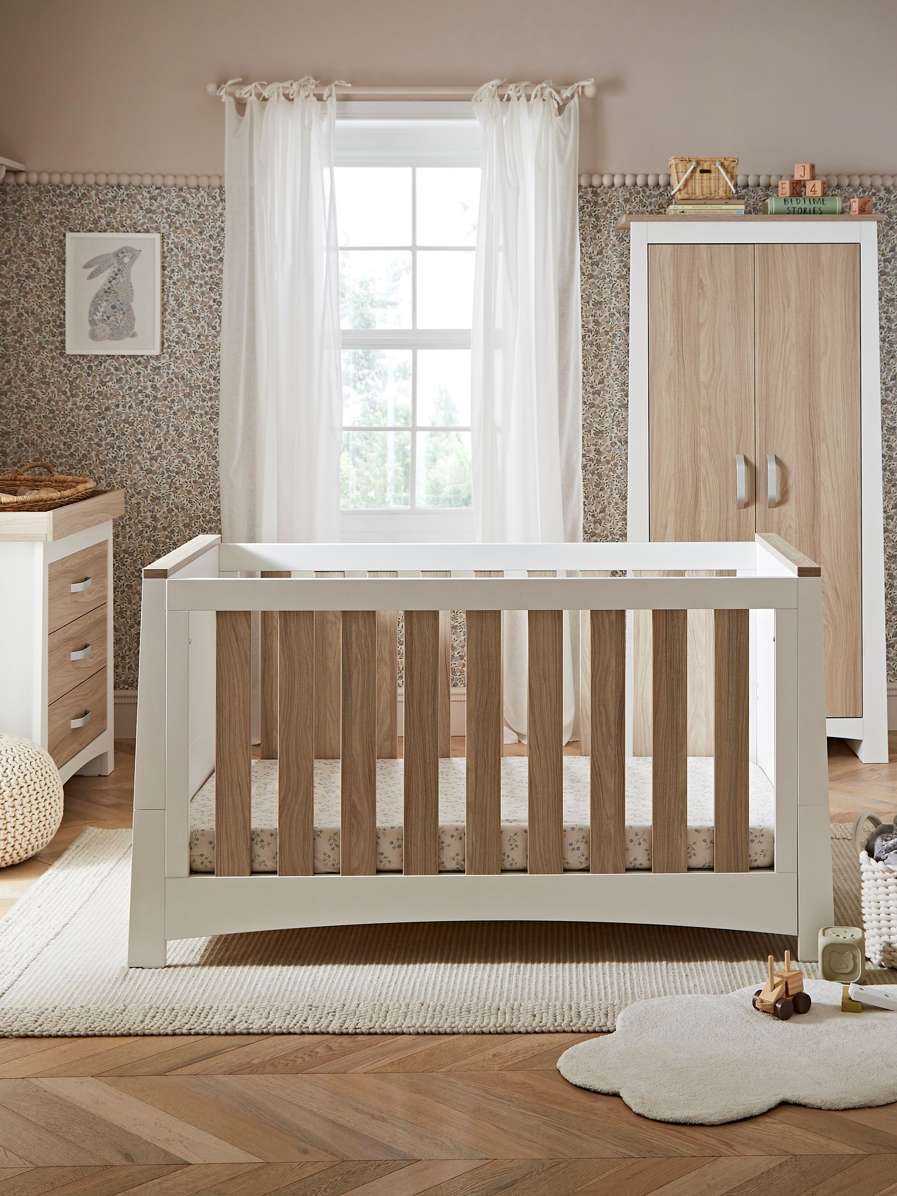Cuddleco 3 Piece White and Ash Nursery Furniture Set