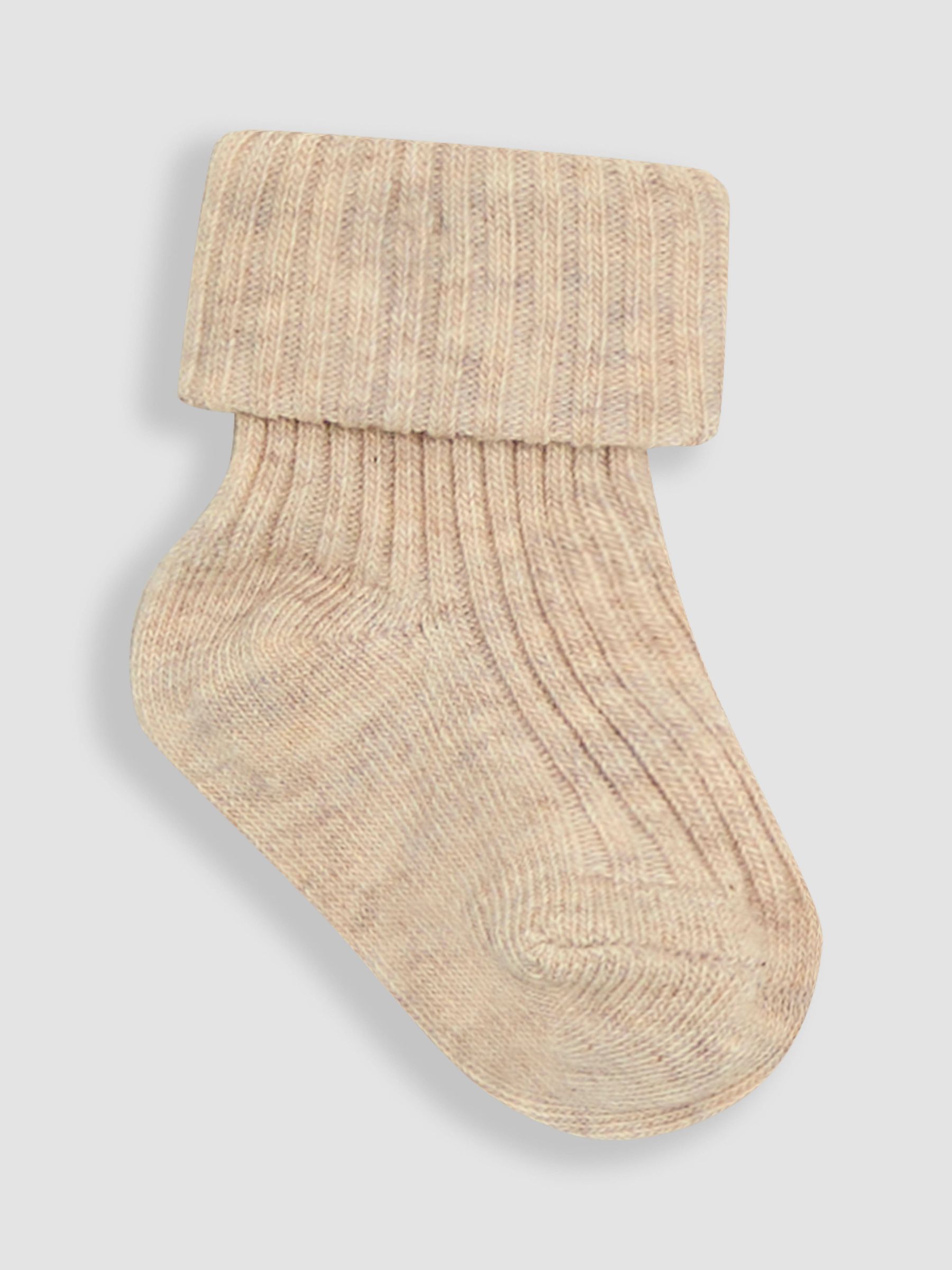 Khaki 3-Pack Ribbed Baby Socks