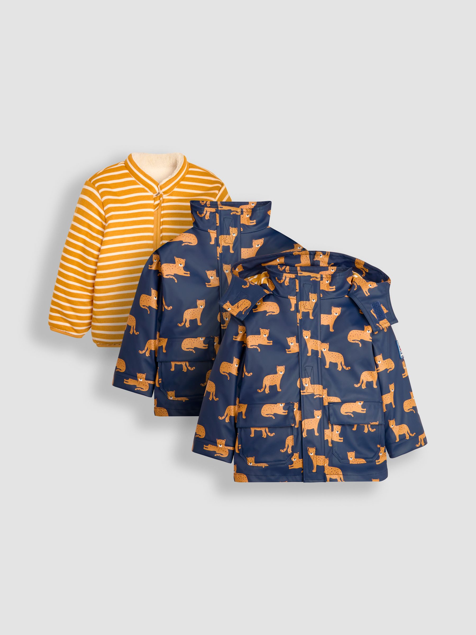 Navy Leopard 3 in 1 Waterproof Jacket