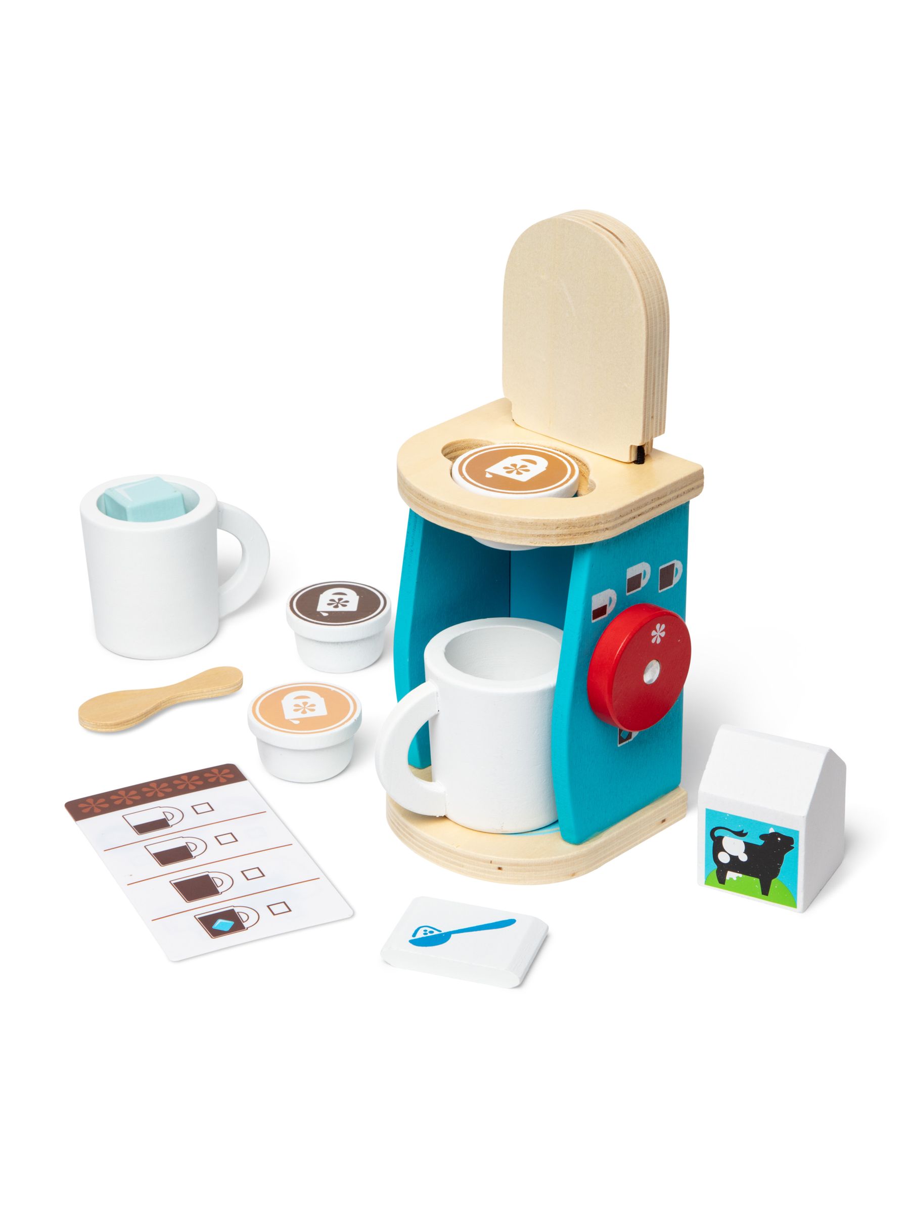 Melissa & Doug Natural Wooden Brew And Serve Coffee Set