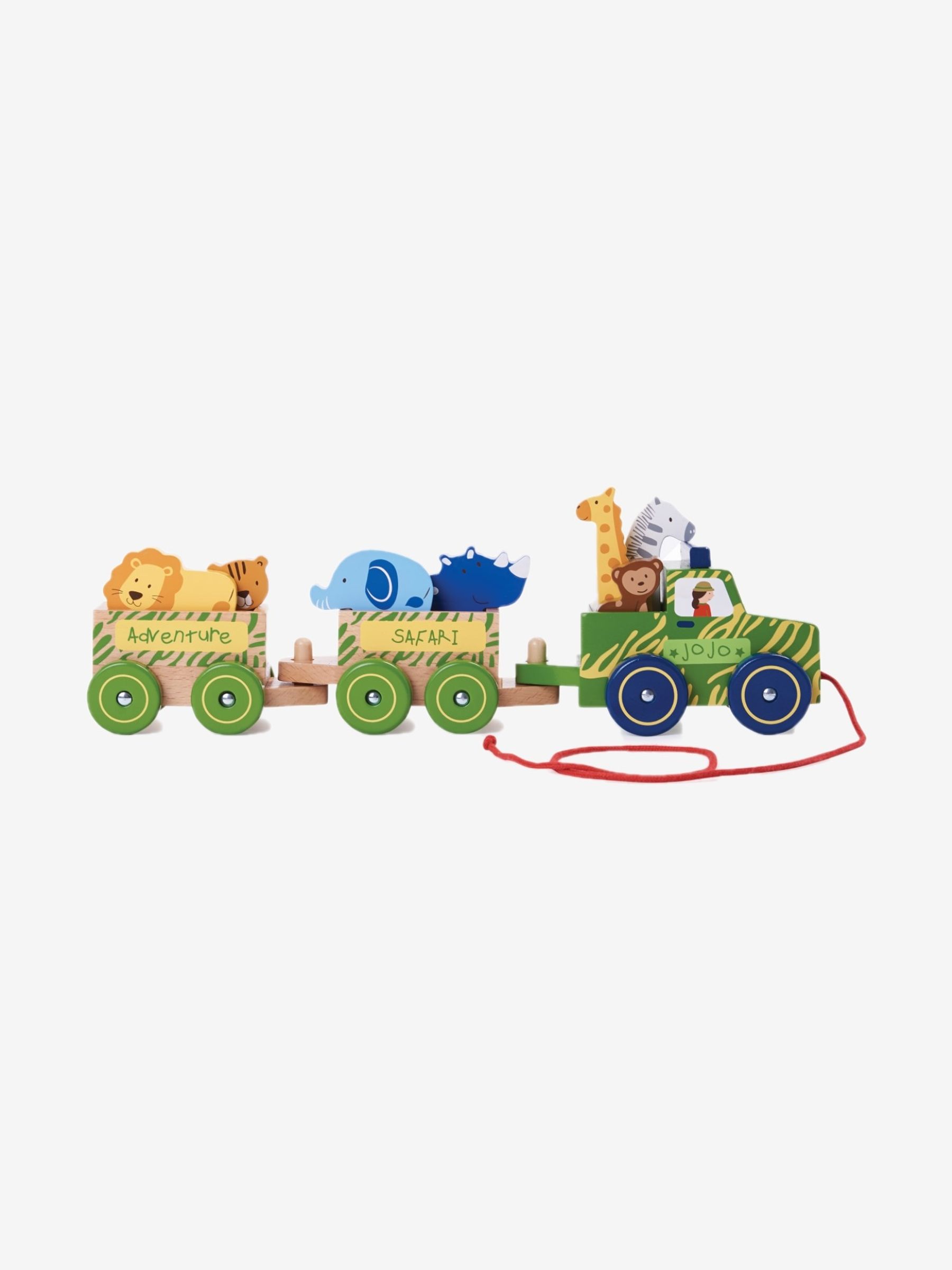 Wooden Safari Pull-Along Truck with Animals