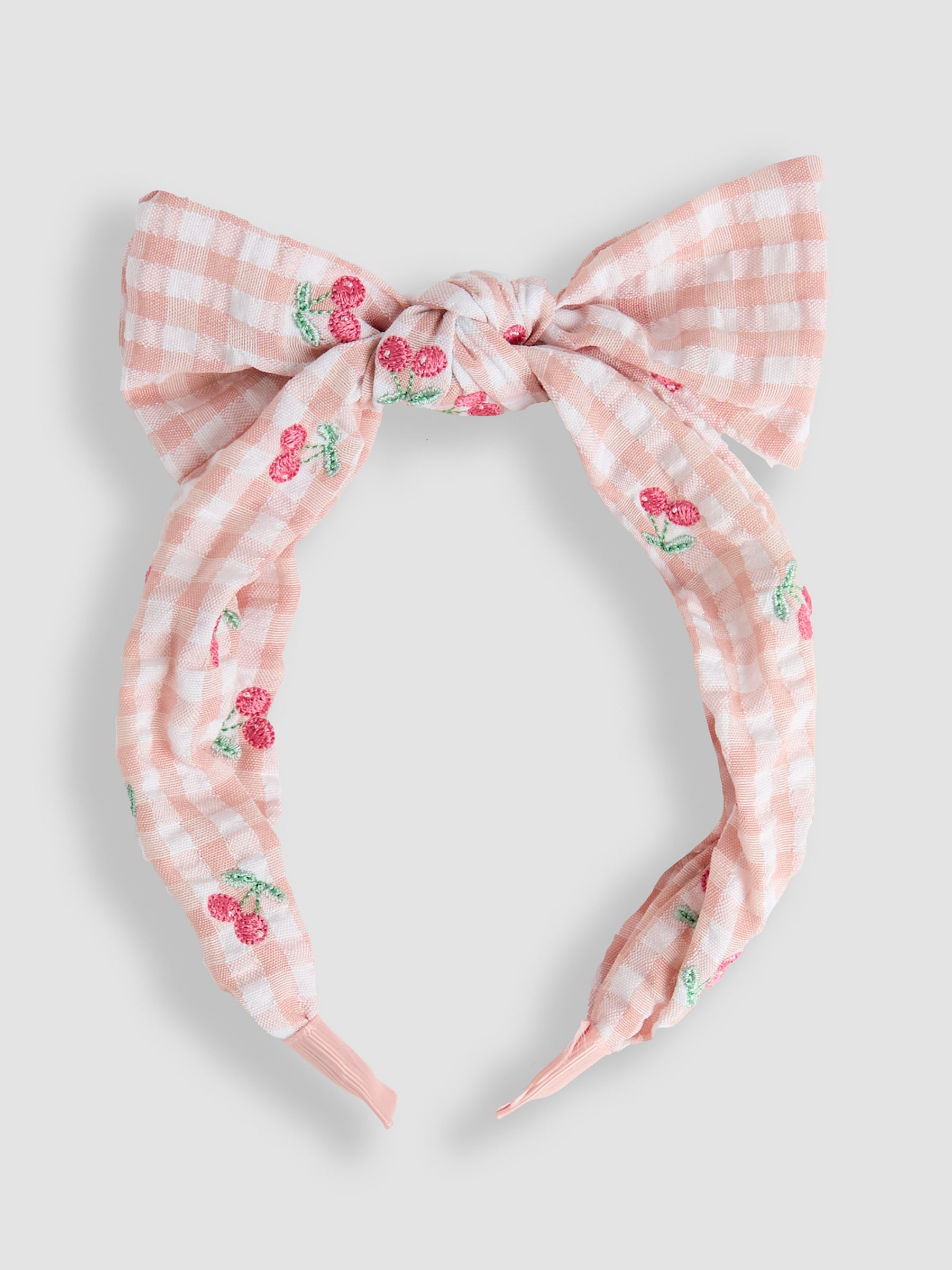 Pink Gingham Bow Hairband