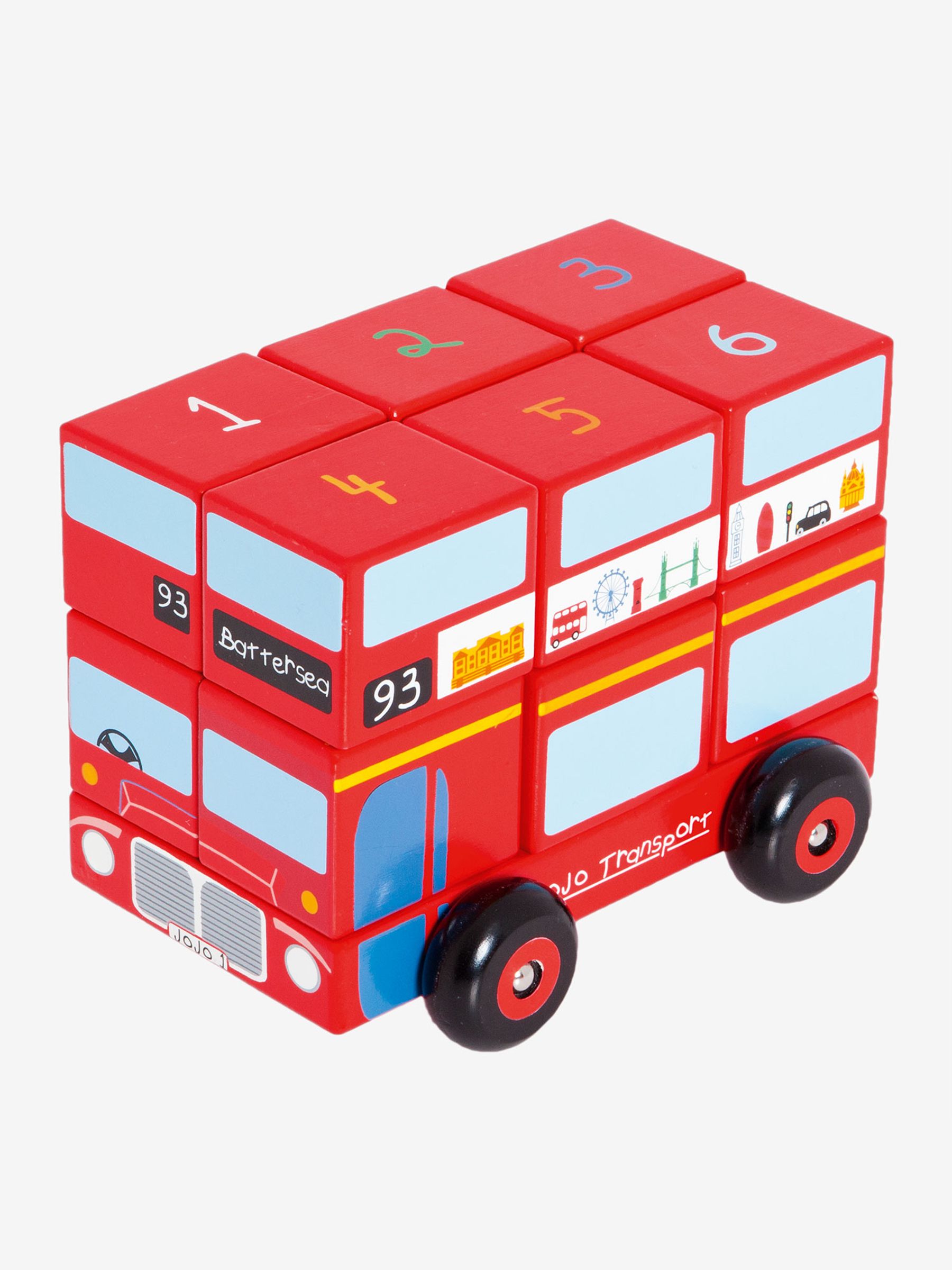 London Bus Wooden Block Stacker