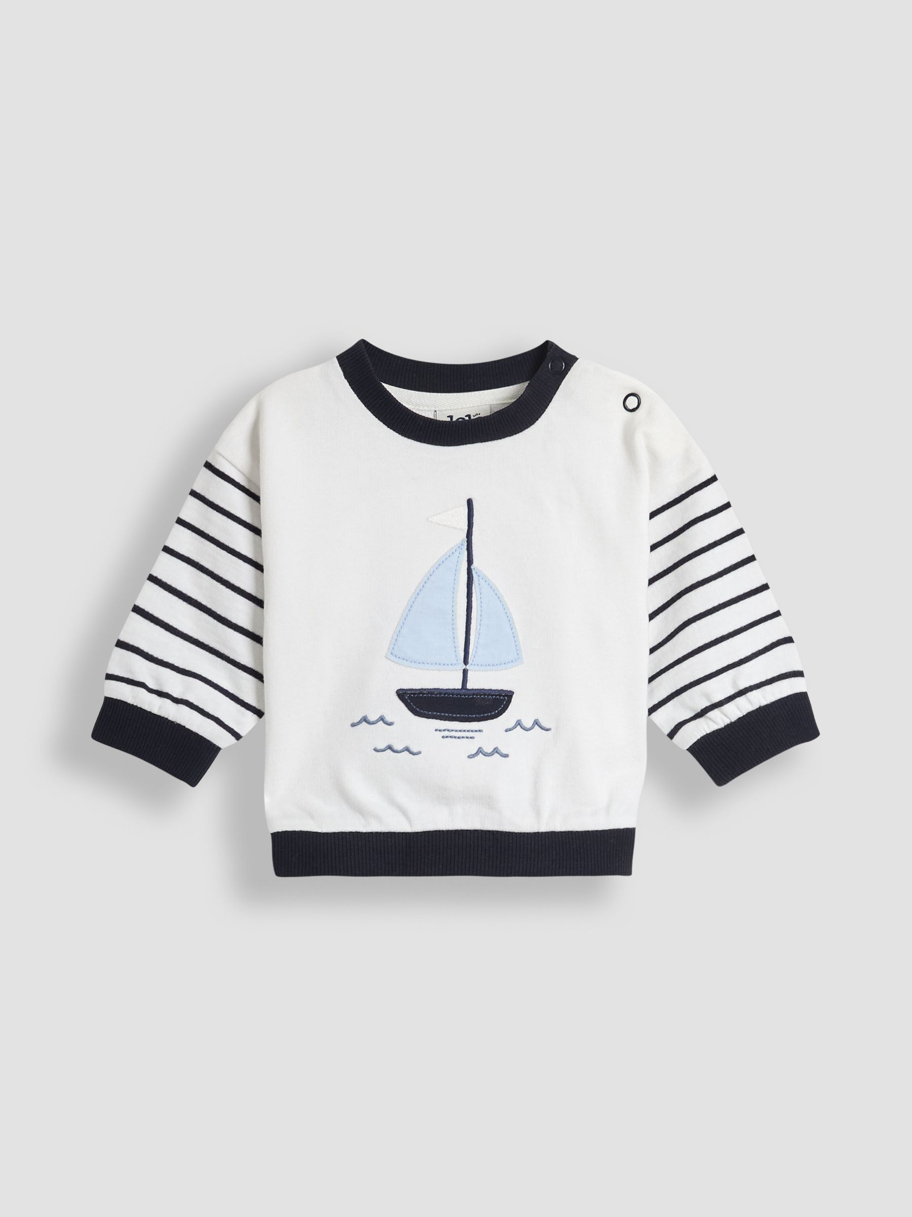 Ecru Organic Cotton Sail Boat Sweatshirt & Joggers Set