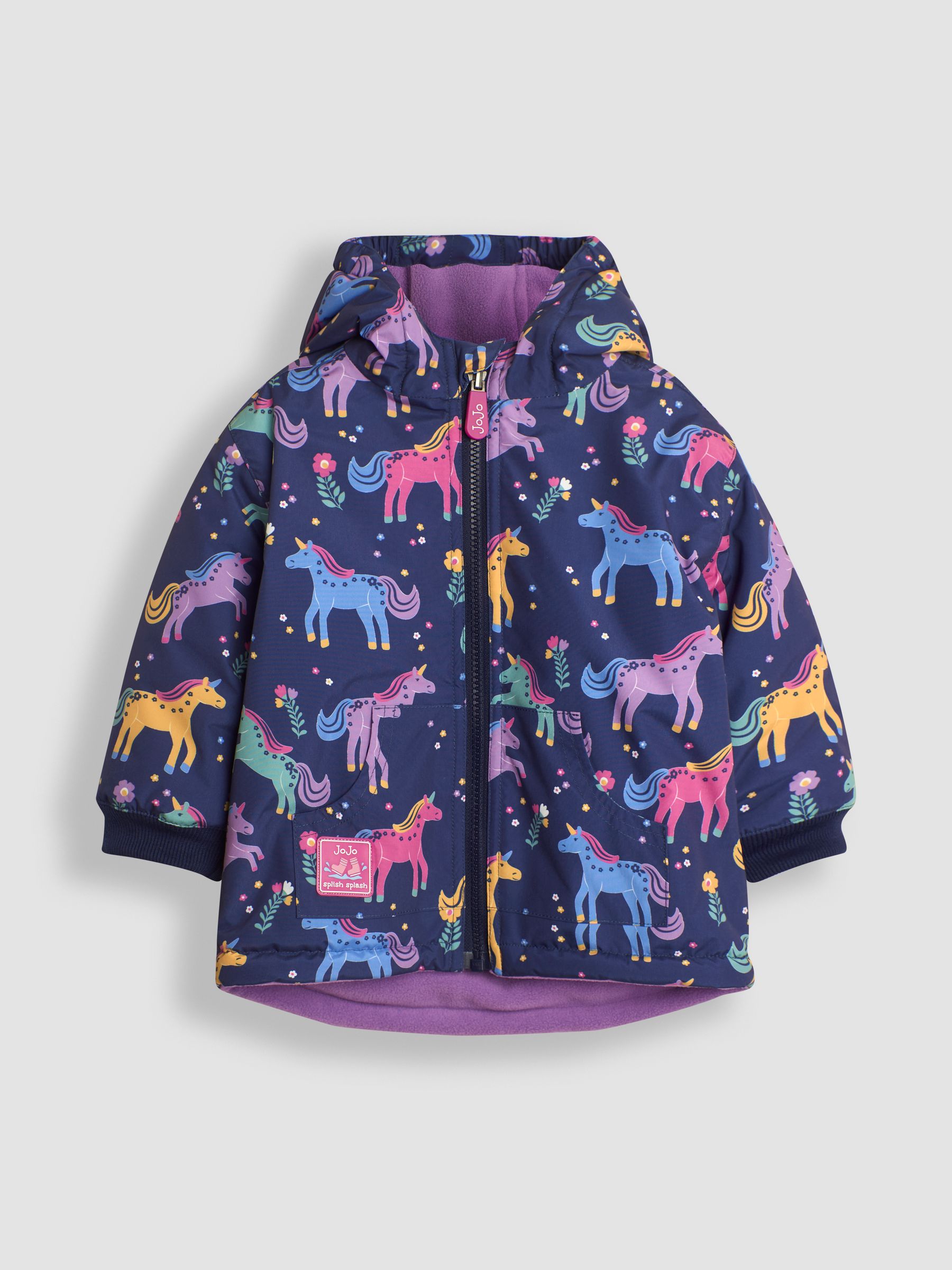 Pink Floral Fleece Lined Jacket