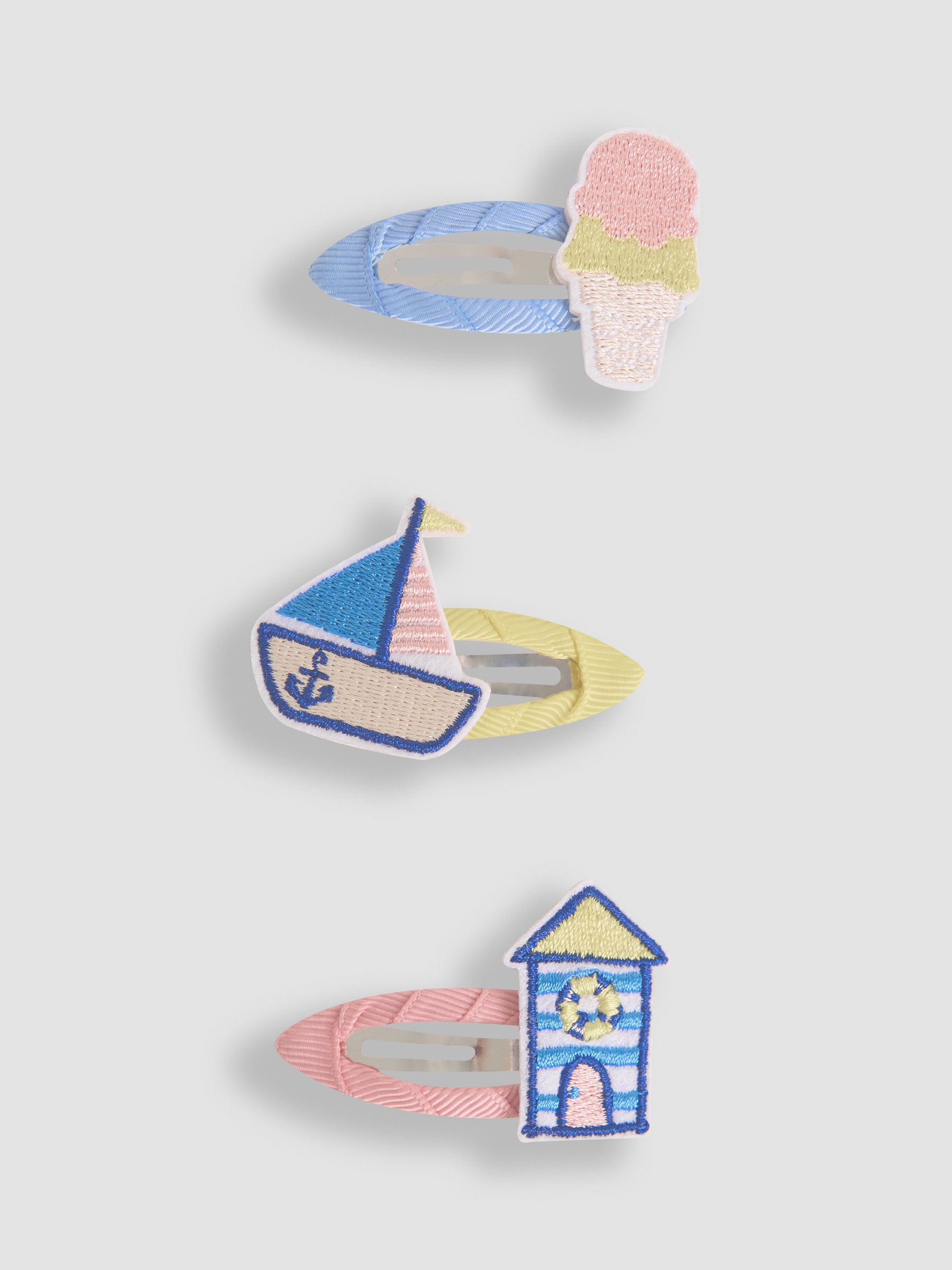 Blue Beach Hut Clips 3 Pack