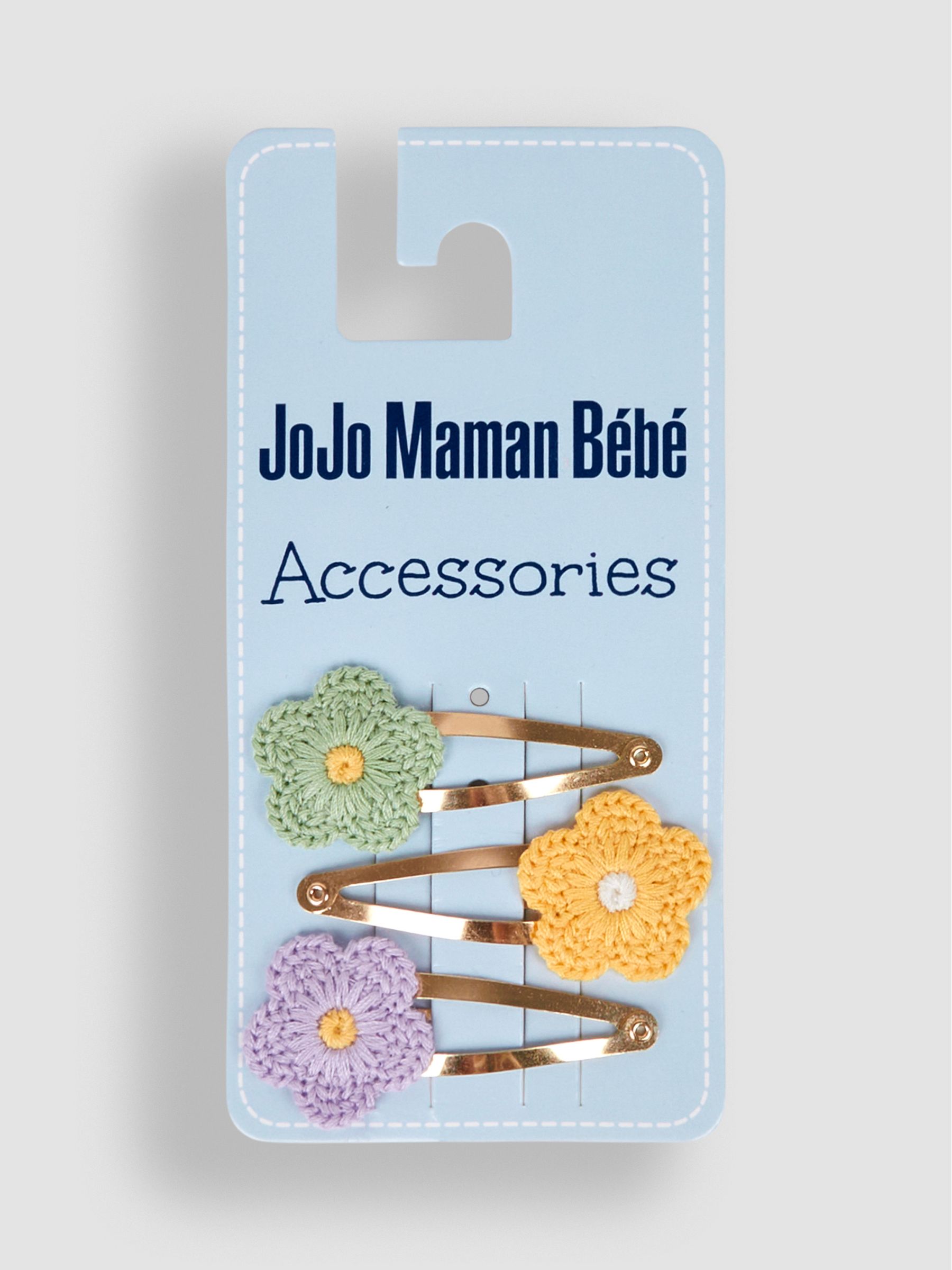 Yellow Multi 3-Pack Crochet Flower Clips