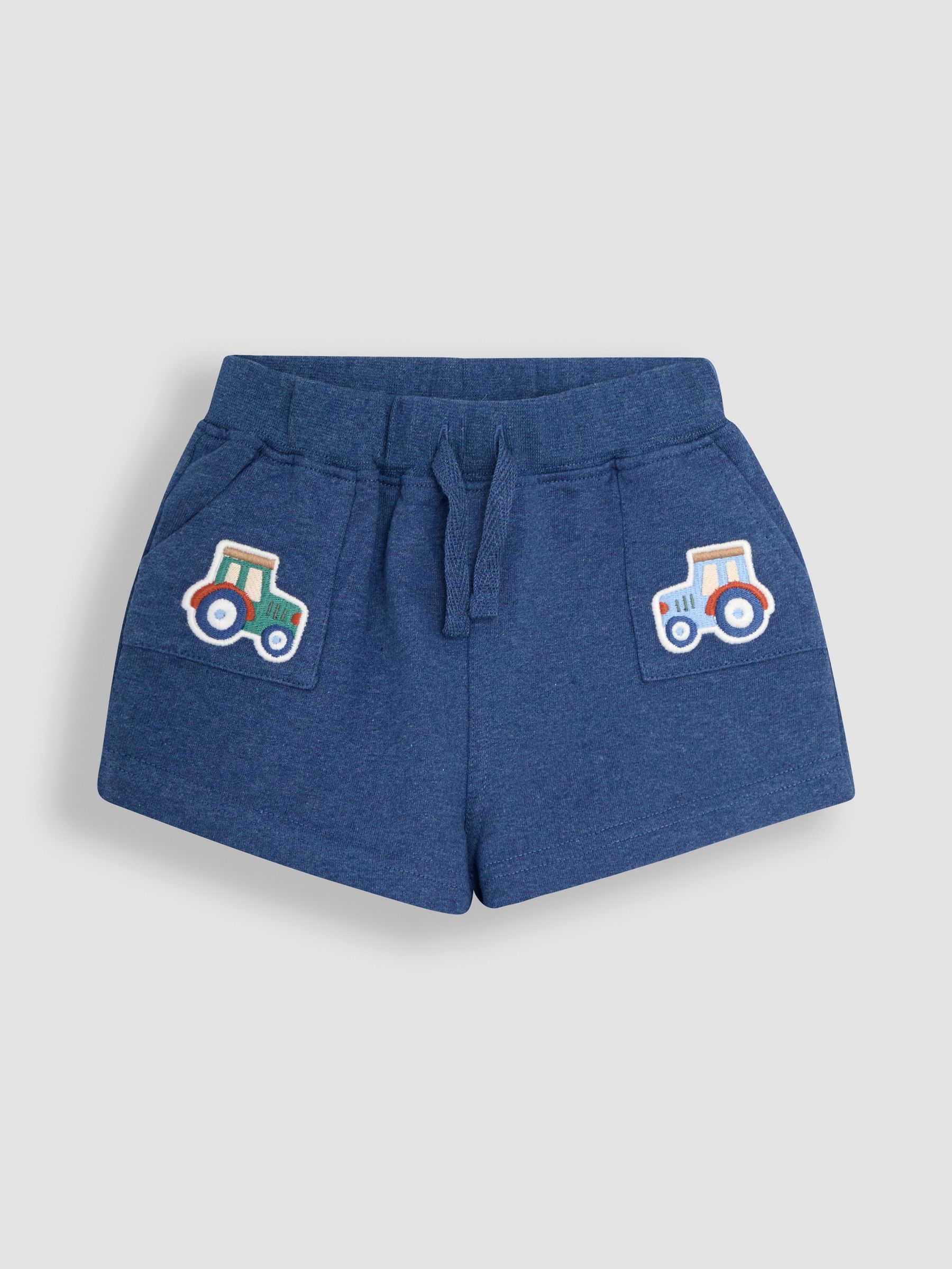 Blue Marl Tractor Tractor Badge Shorts