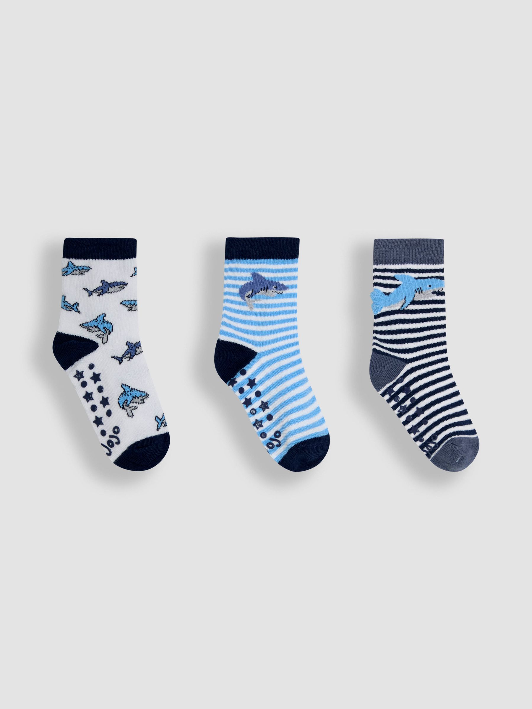 Blue 3-Pack Printed Socks