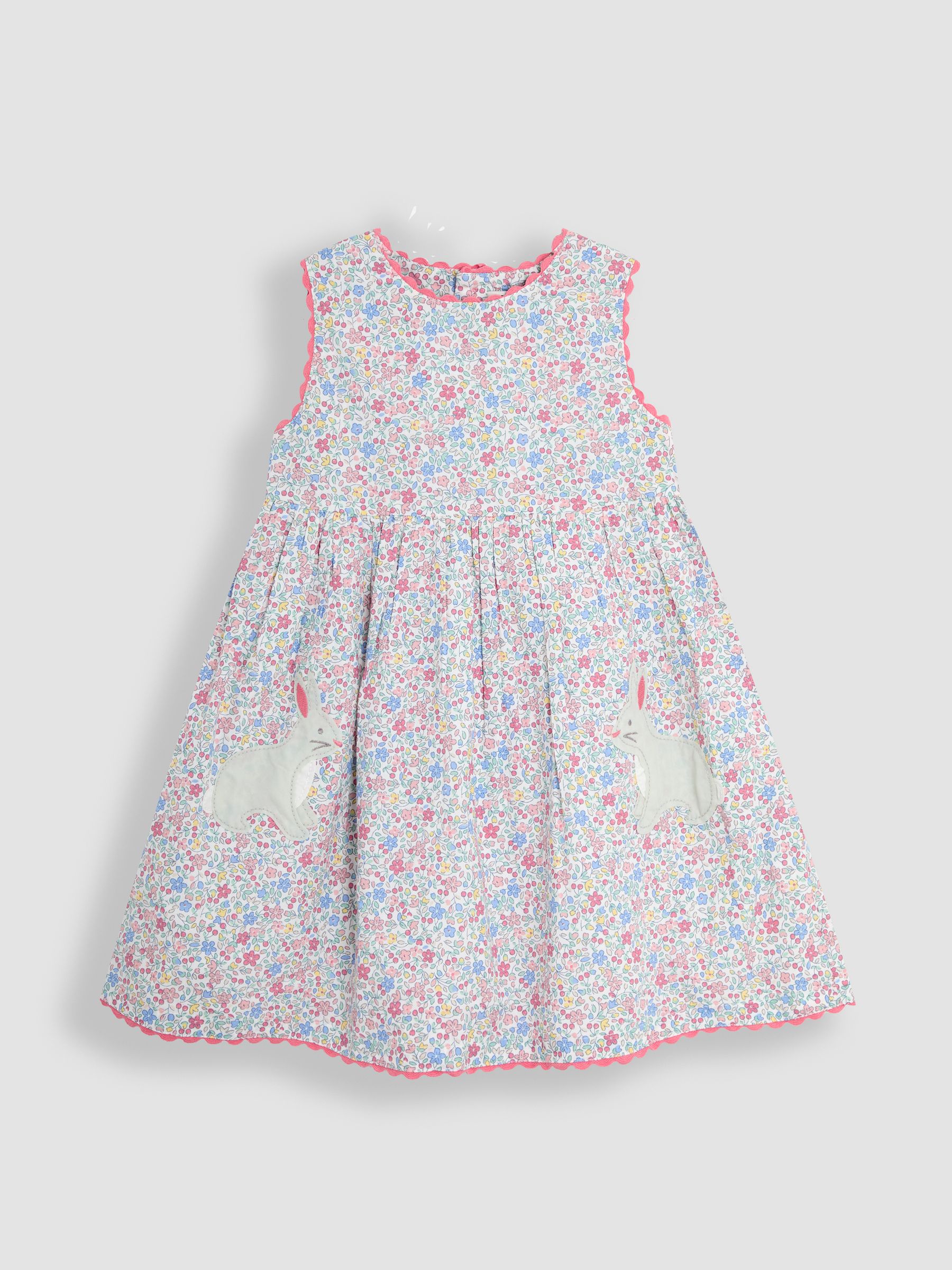 Pink Duck Summer Sleeveless Appliqué 100% Cotton Dress
