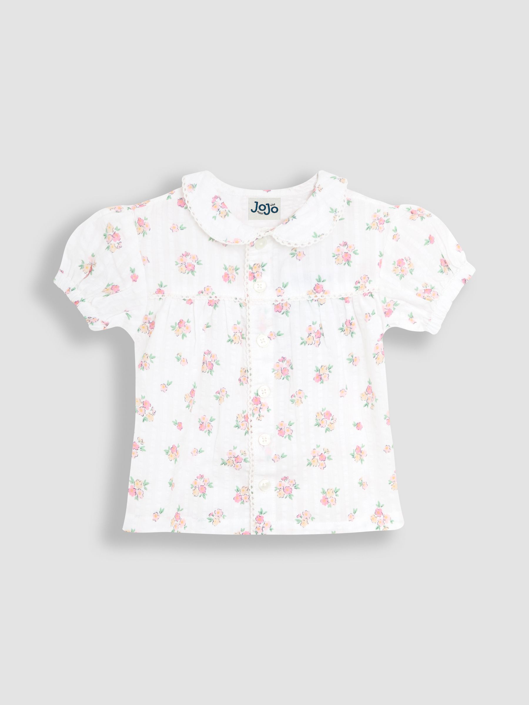Cream Print Woven Seersucker Pyjamas