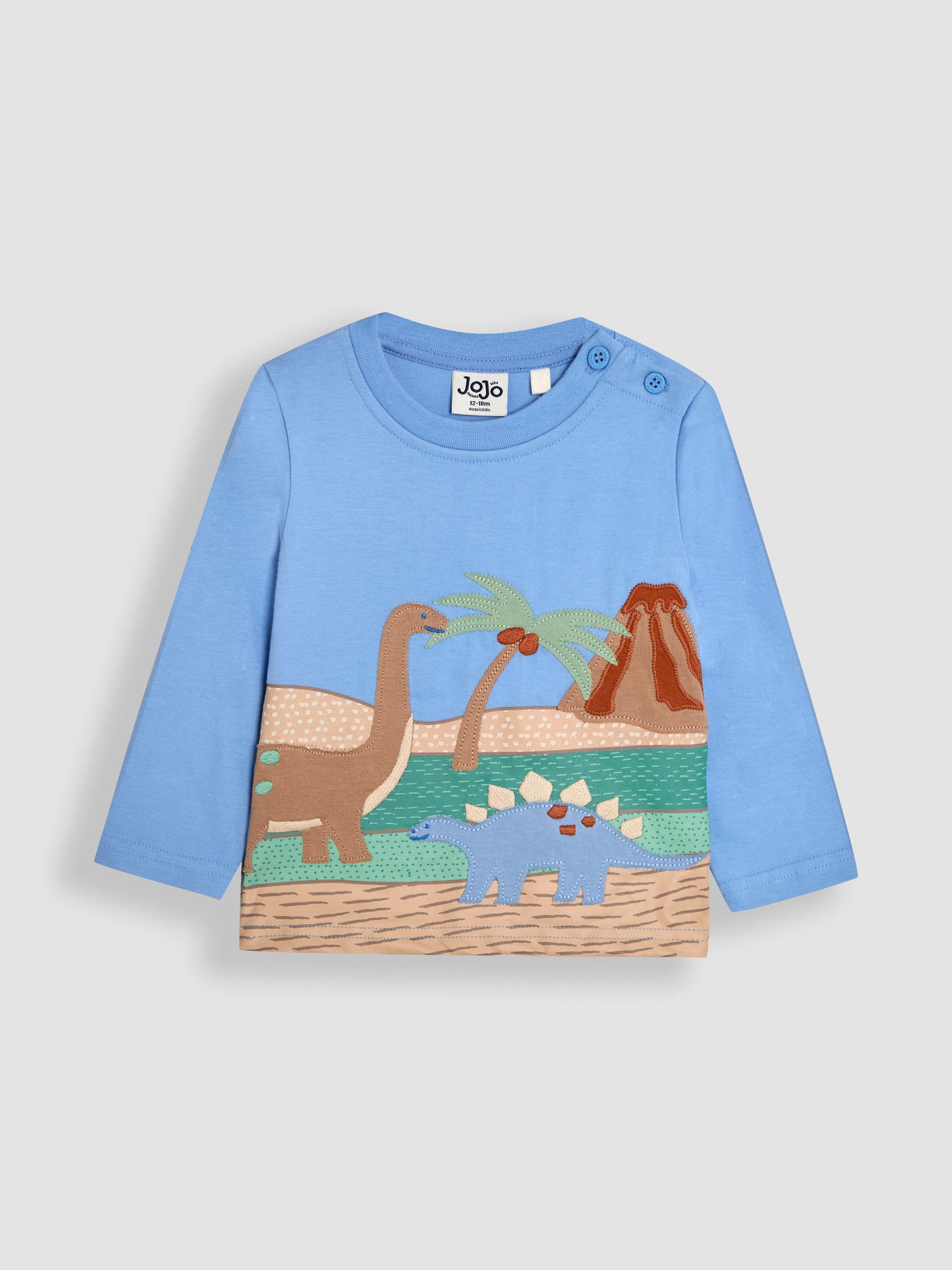 Blue Dinosaur Scene Printed Top