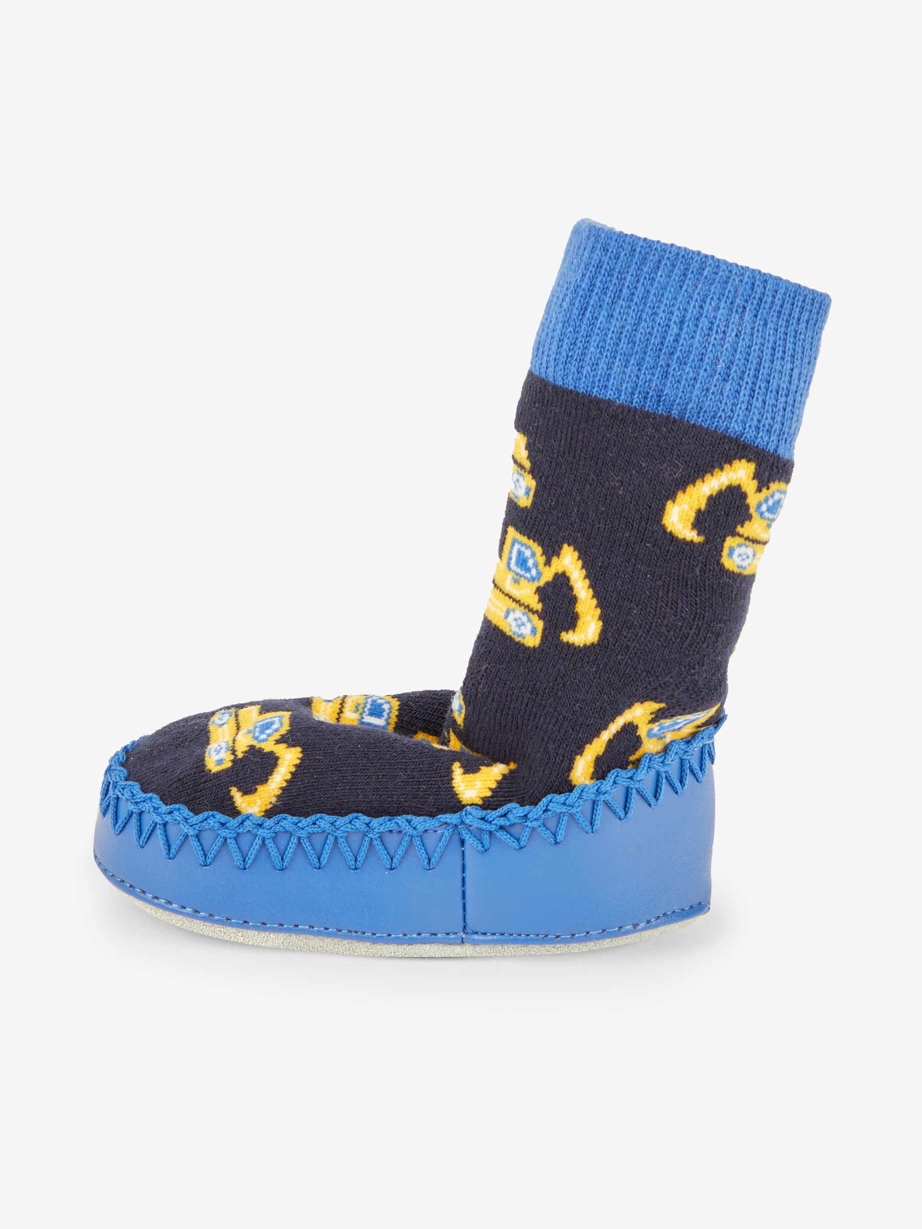 Cobalt Blue Moccasin Slipper Socks
