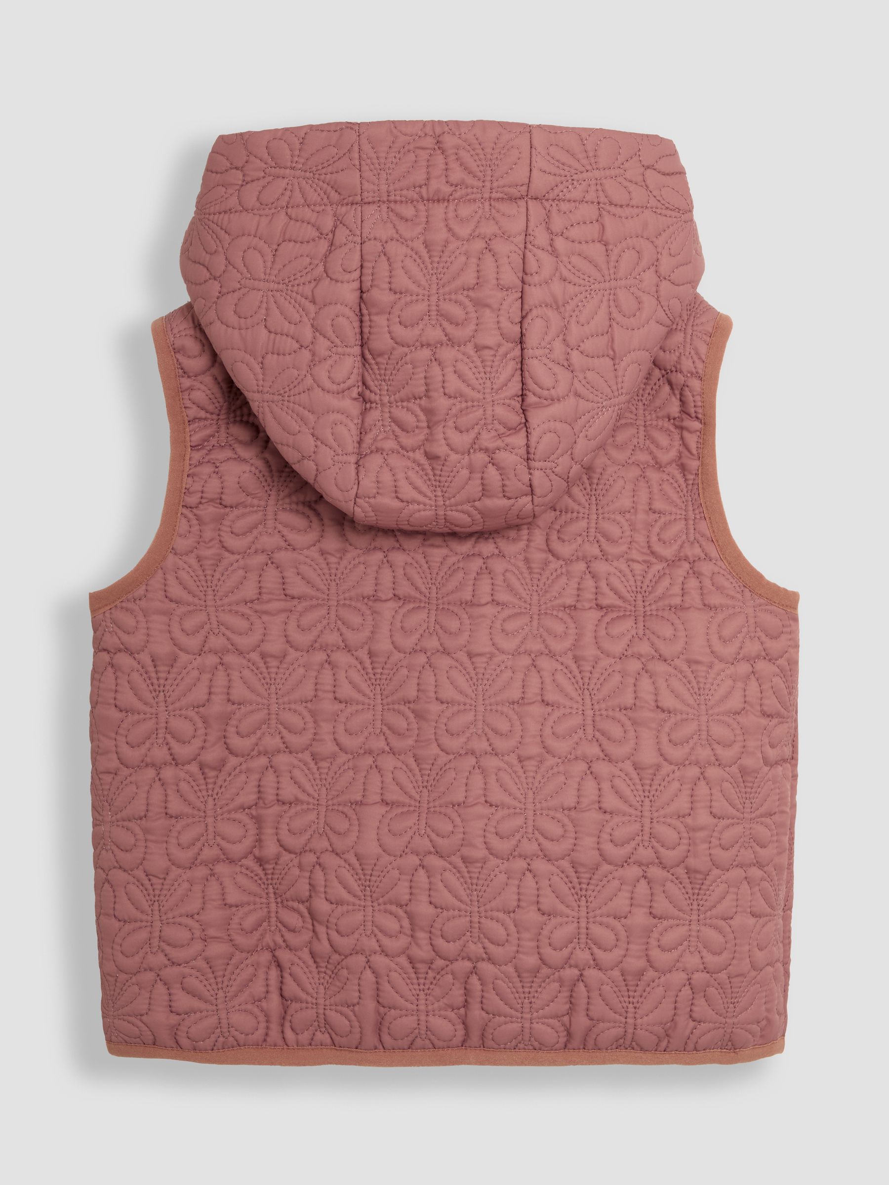 Pink Butterfly Quilted Puffer Gilet