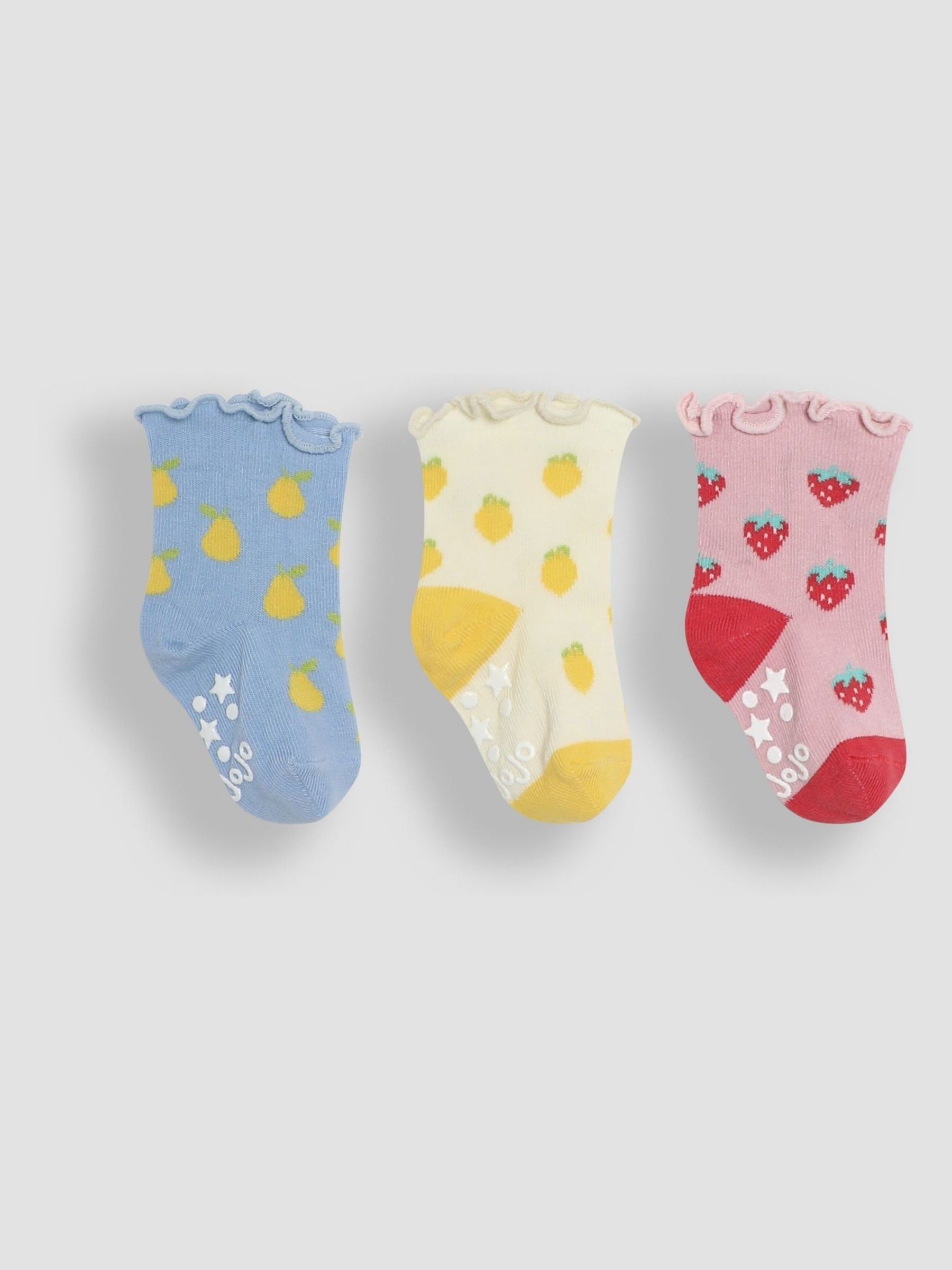 Multi Cotton Fruit Frill Socks 3 Pack