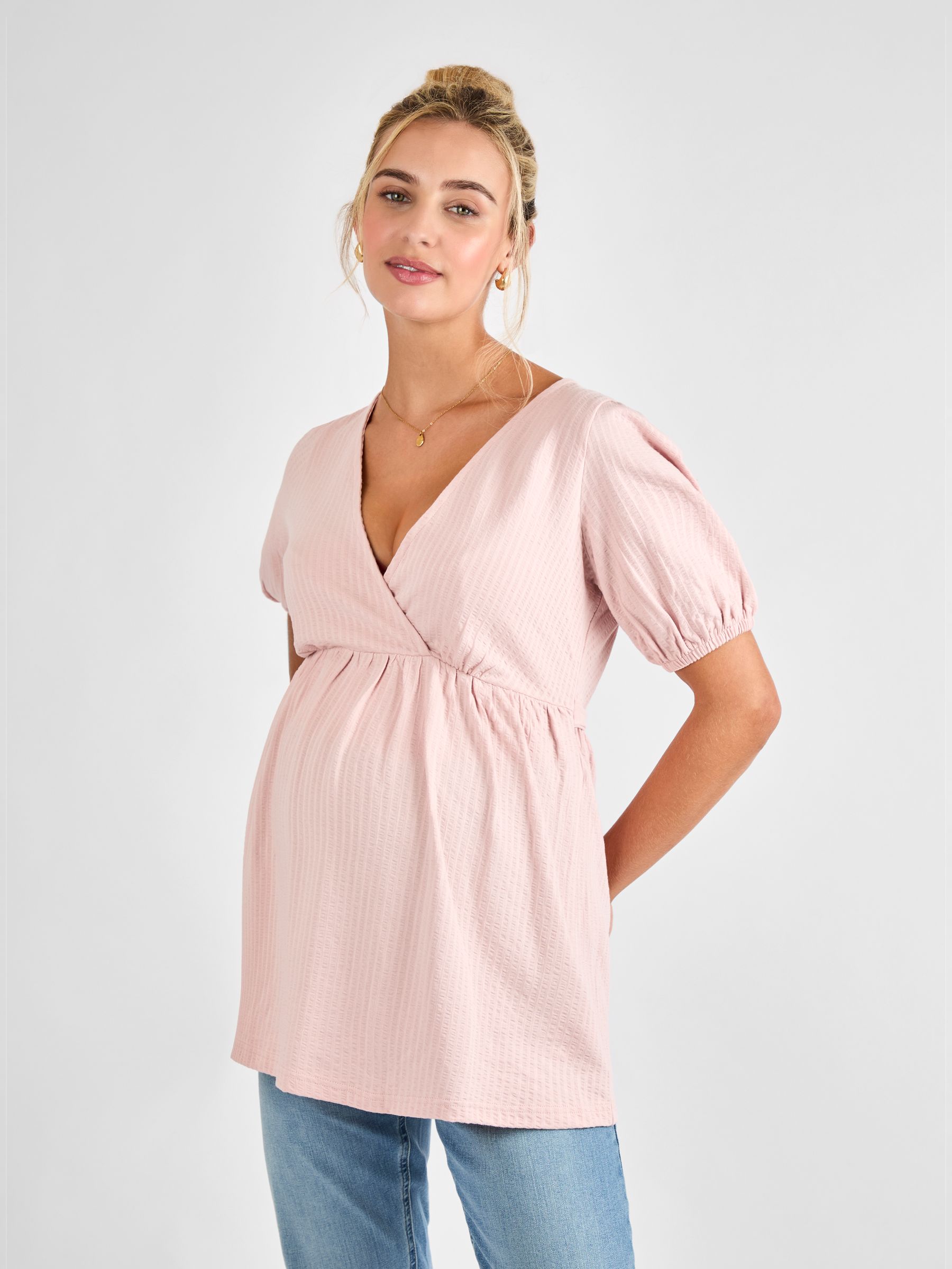 Sage Short Sleeve Maternity Jersey Top