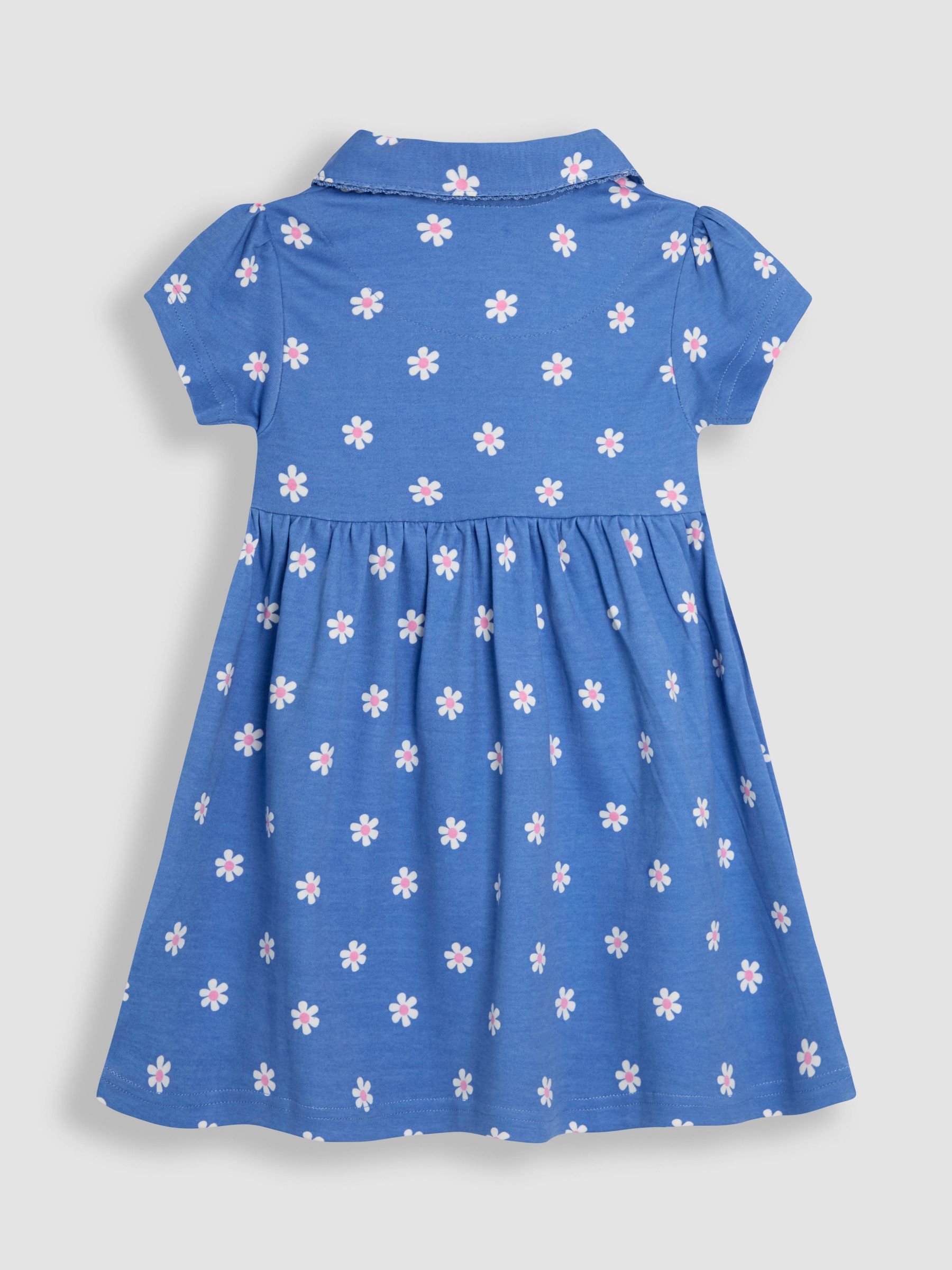 Blue Peppa Pig Appliqué Button Front 100% Cotton Dress