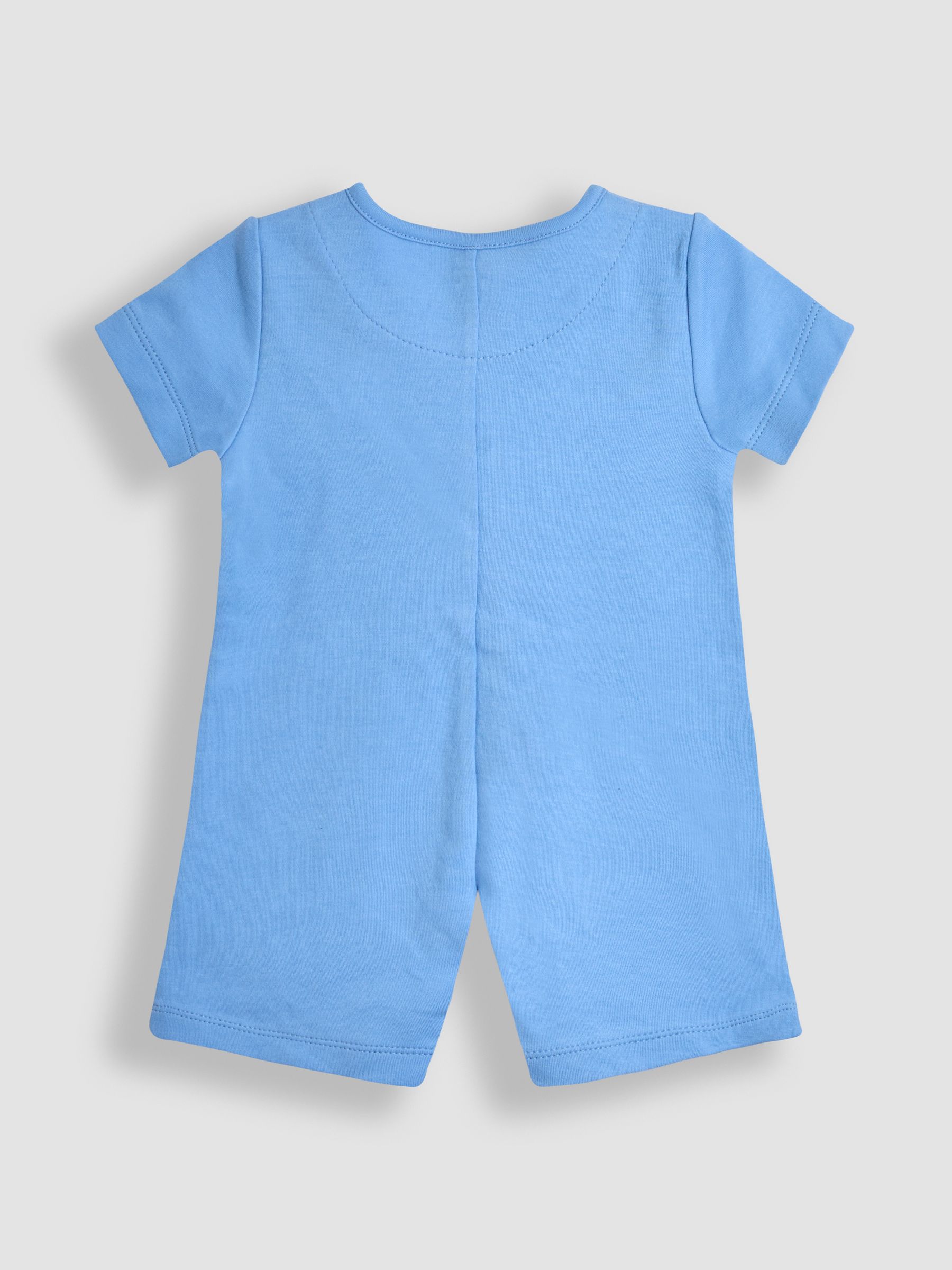 Blue 100% Organic Cotton Safari Button Front Romper