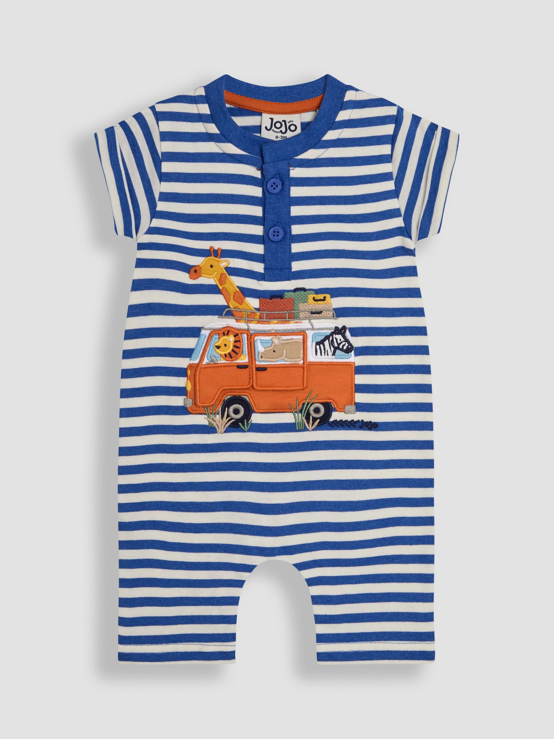 Navy Blue Boat 2-Piece Appliqué Romper & Hat Set