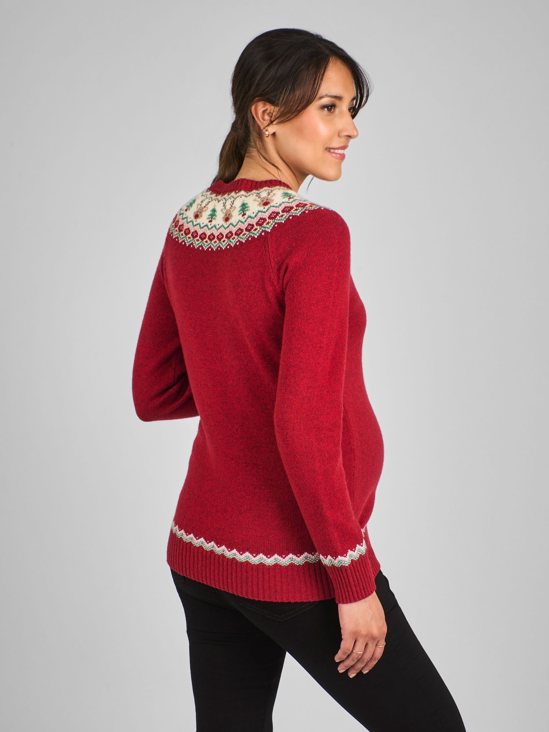 Red Reindeer Fair Isle Pattern Jumper